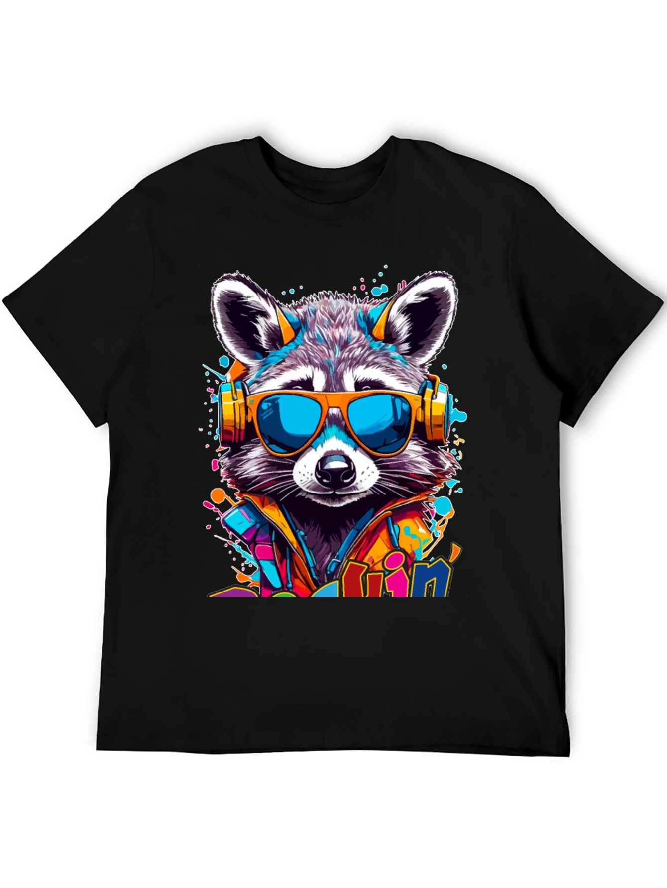 Raccoon DJ T-Shirt - Cool Animal Graphic Tee