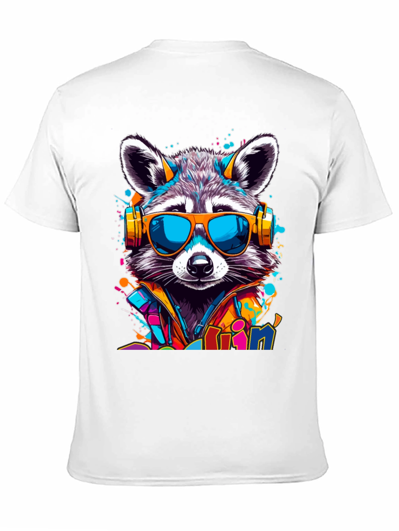 Raccoon DJ T-Shirt - Cool Animal Graphic Tee