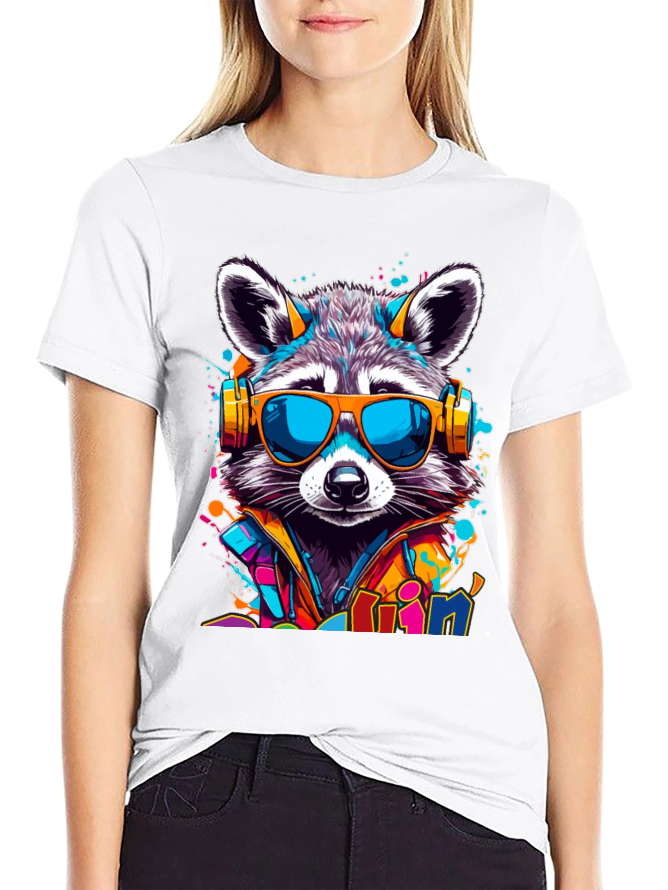 Raccoon DJ T-Shirt - Cool Animal Graphic Tee