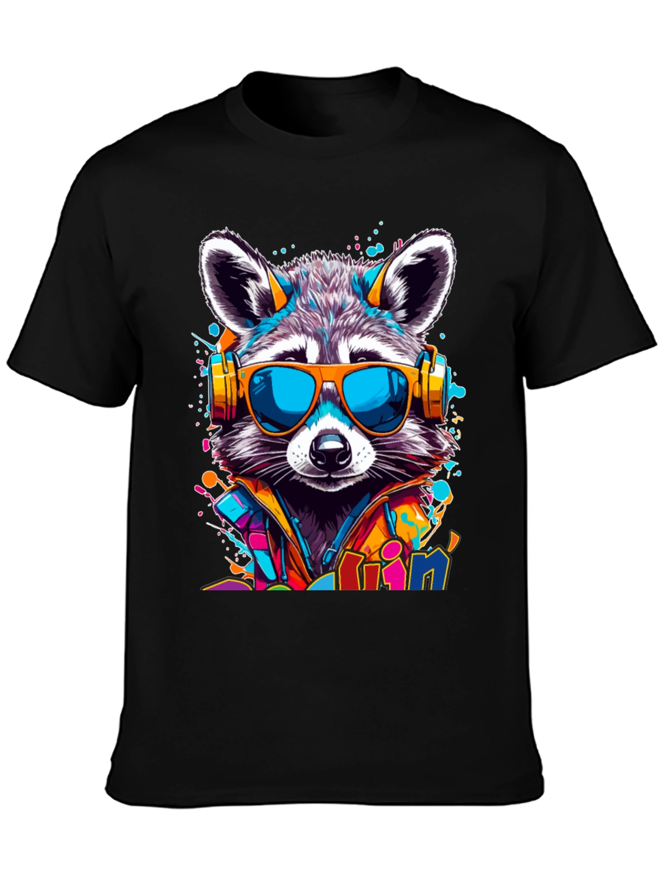 Raccoon DJ T-Shirt - Cool Animal Graphic Tee