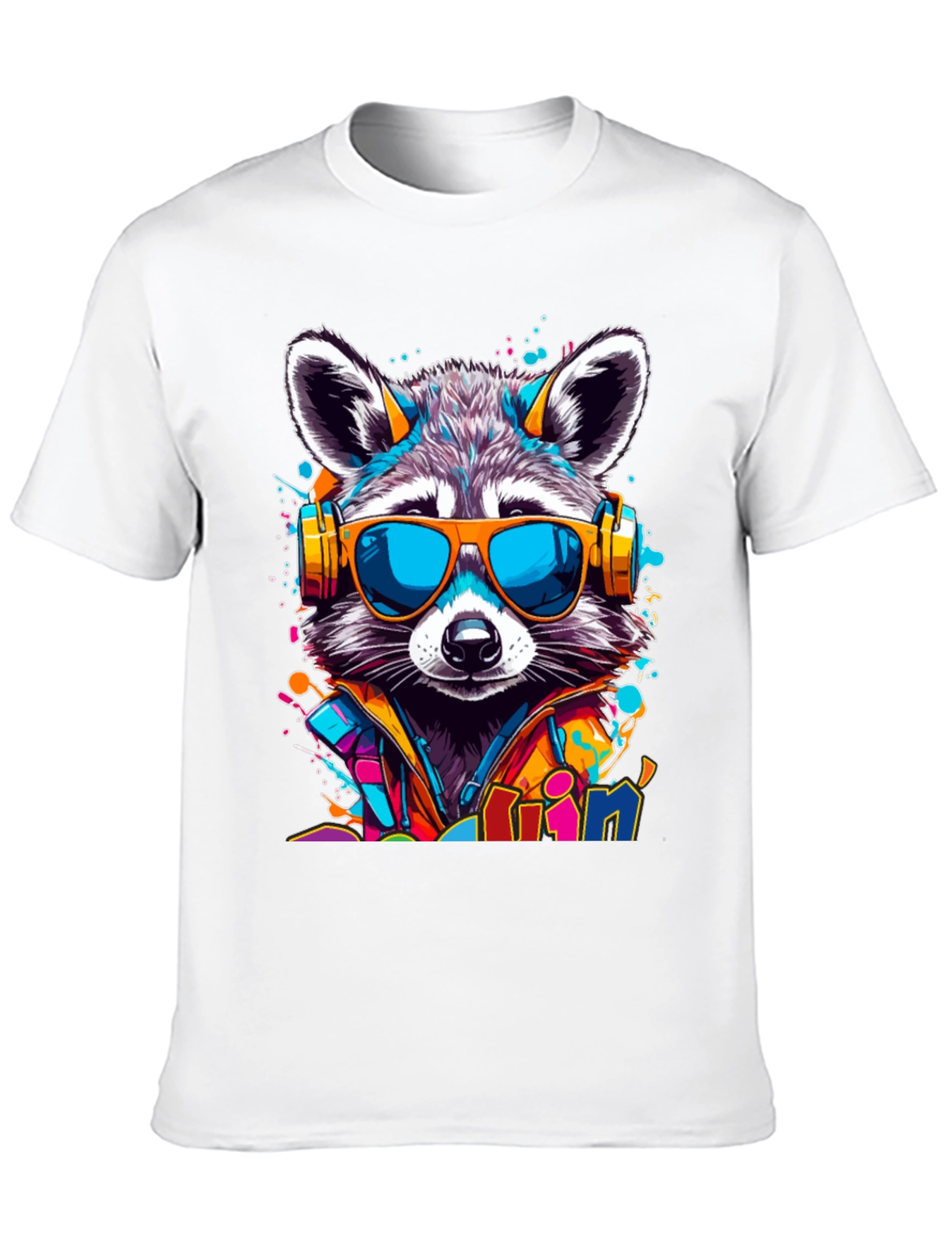 Raccoon DJ T-Shirt - Cool Animal Graphic Tee