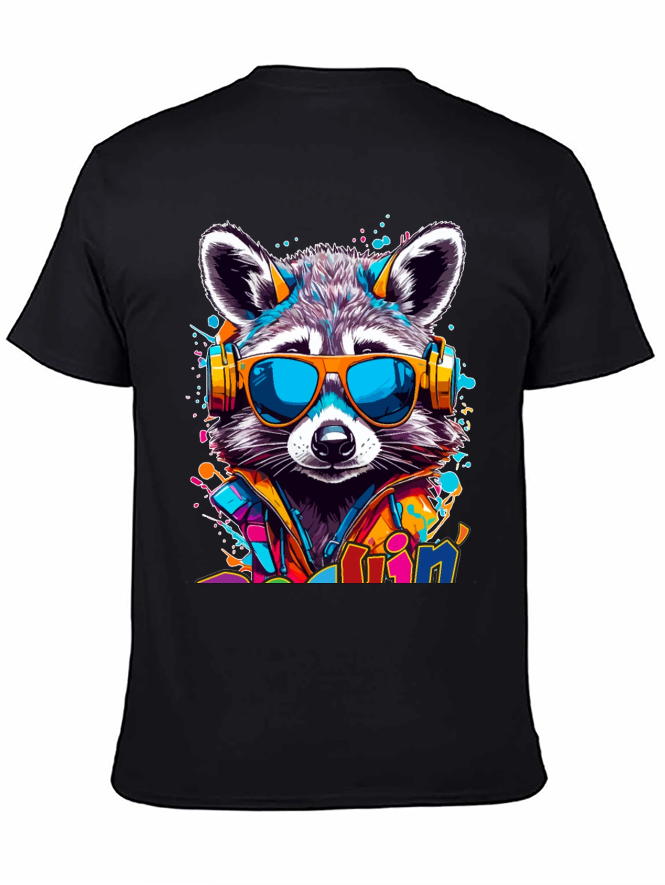 Raccoon DJ T-Shirt - Cool Animal Graphic Tee