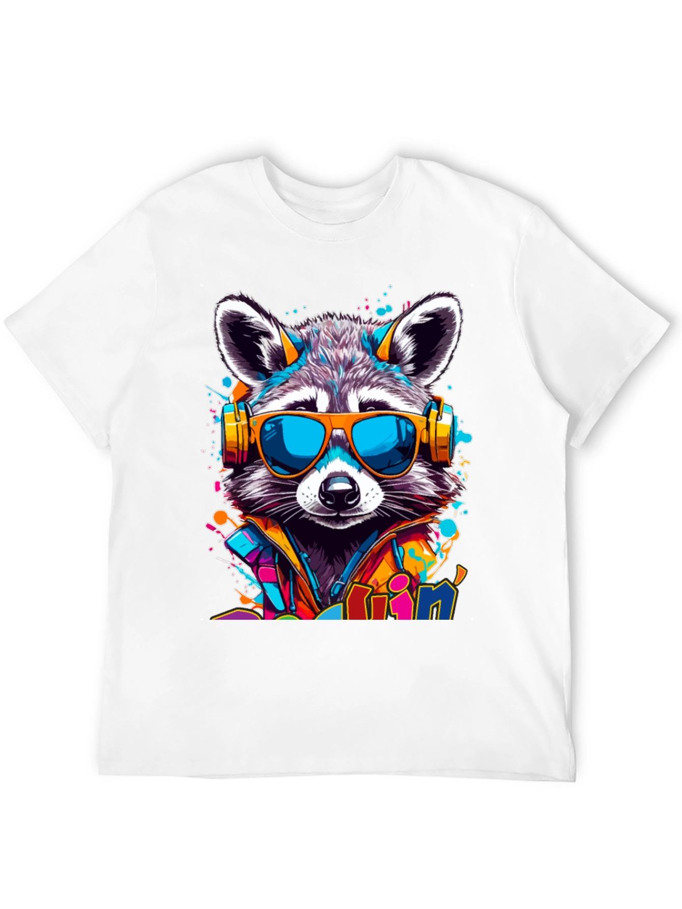 Raccoon DJ T-Shirt - Cool Animal Graphic Tee