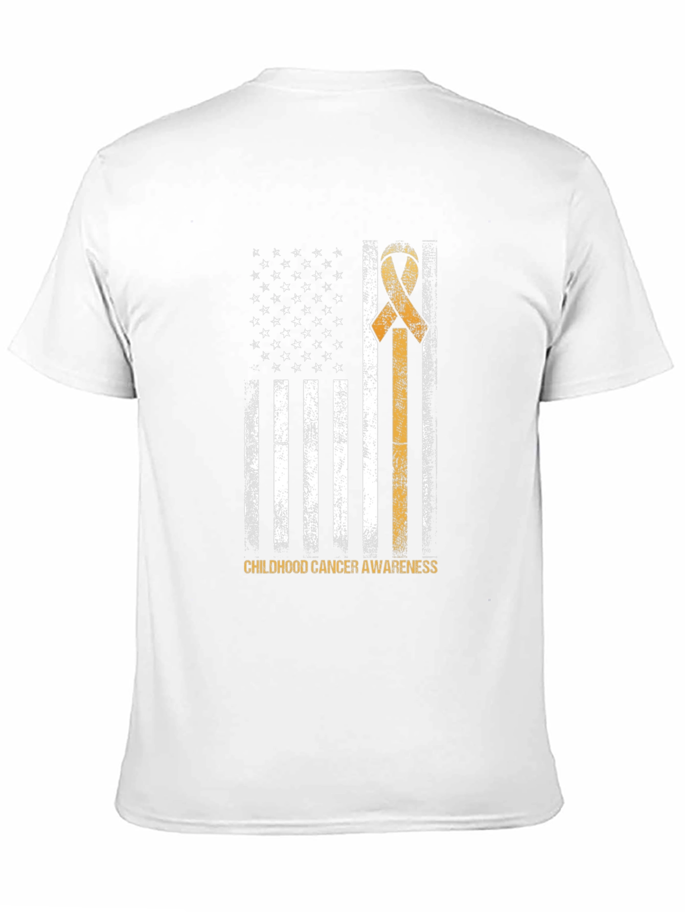 Childhood Cancer Awareness USA Flag Ribbon T-Shirt