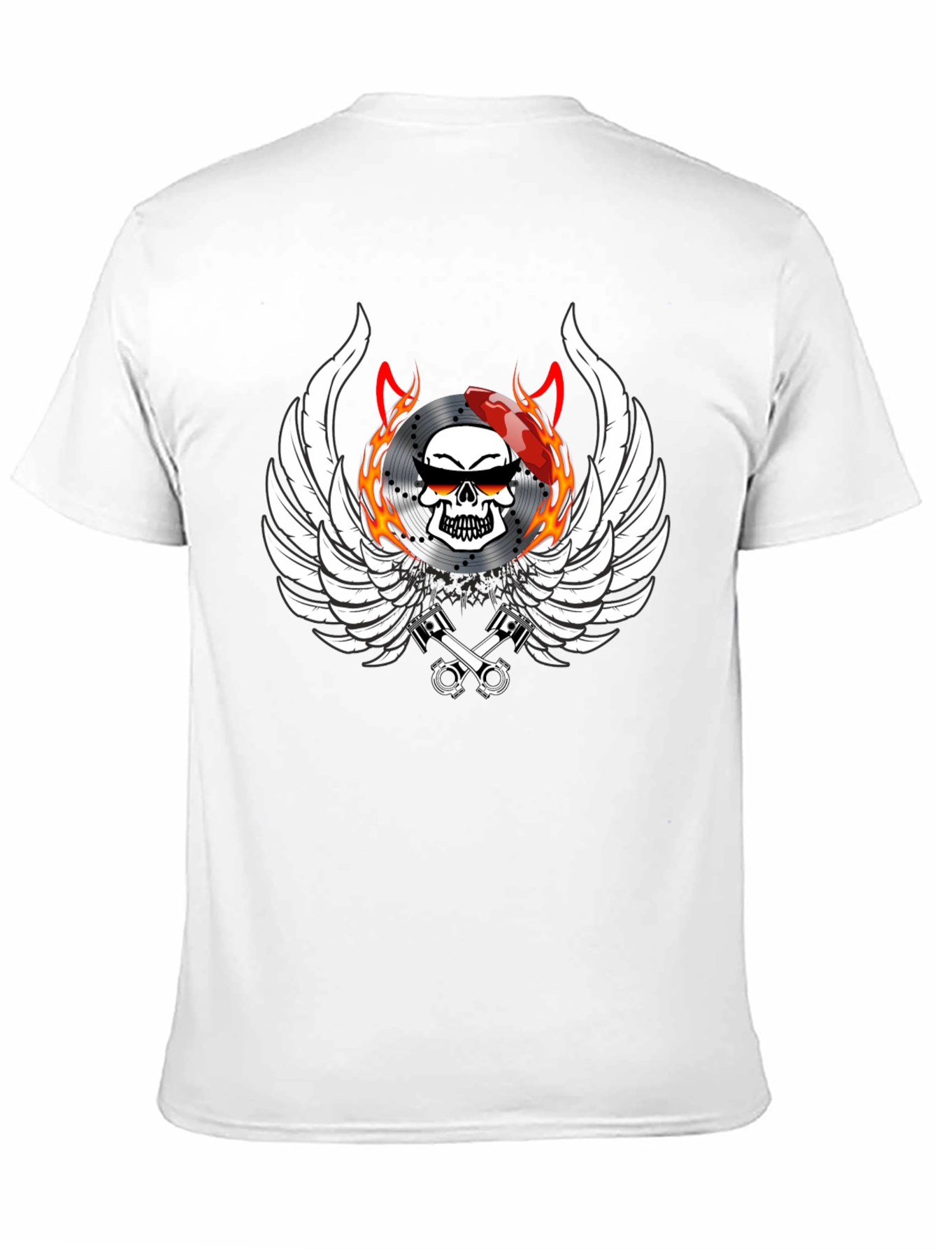 Biker Skull Wings Graphic Tee