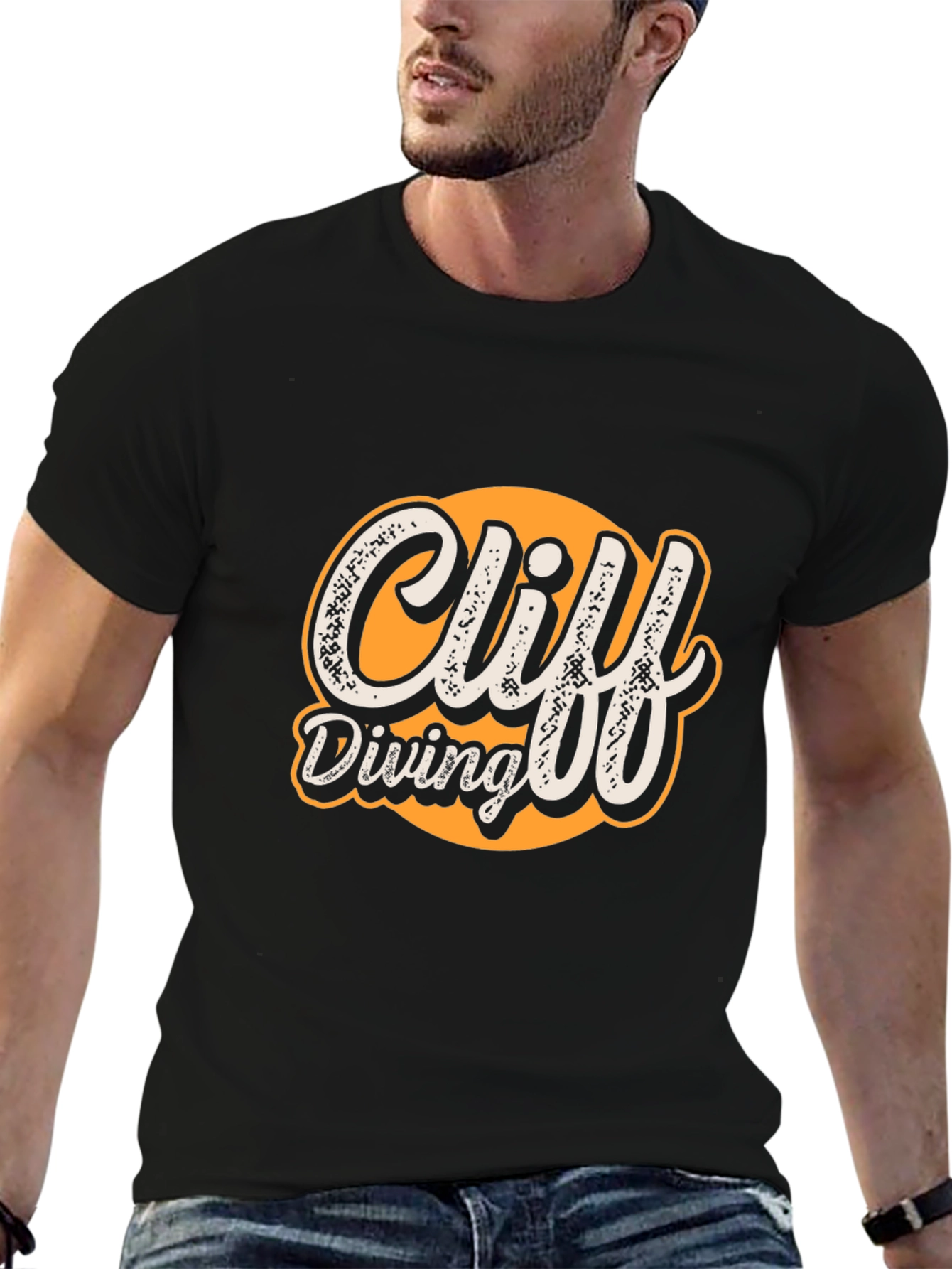 Cliff Diving Graphic Tee - Cool Retro Design