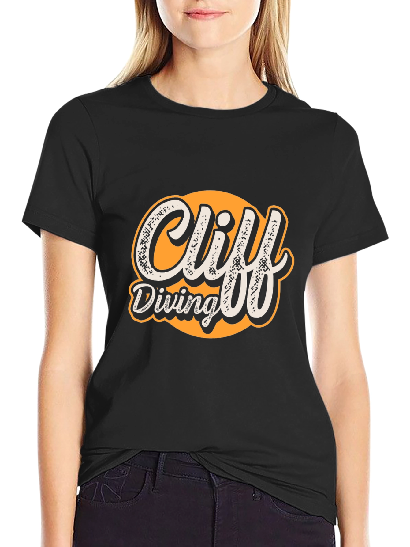 Cliff Diving Graphic Tee - Cool Retro Design
