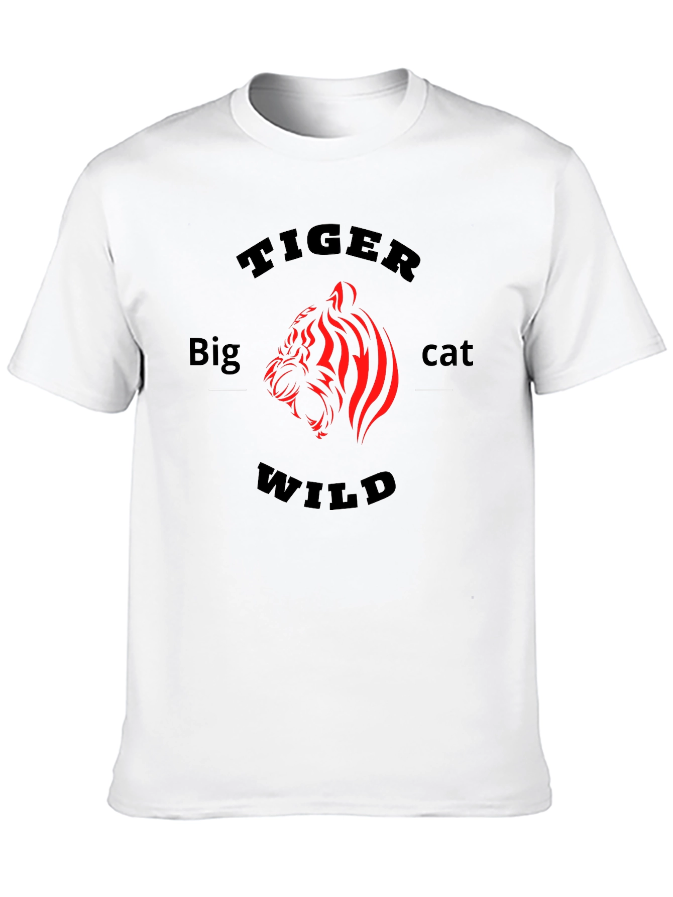 Tiger Big Cat Wild Graphic Black T-Shirt