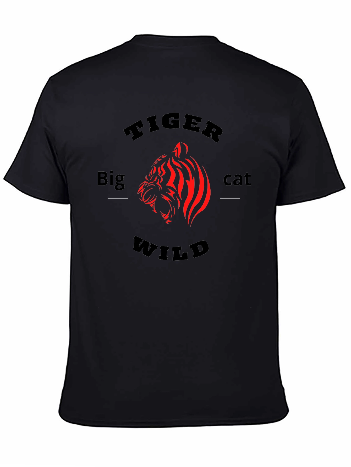 Tiger Big Cat Wild Graphic Black T-Shirt