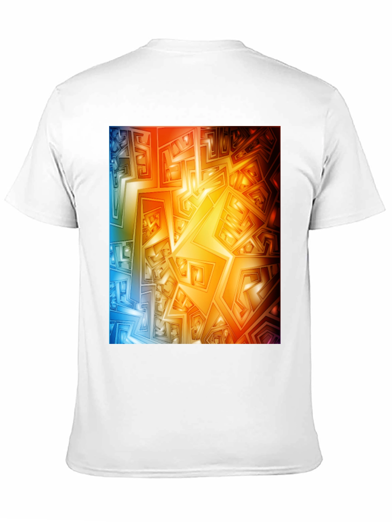 Geometric Abstract Art Graphic Tee - Black