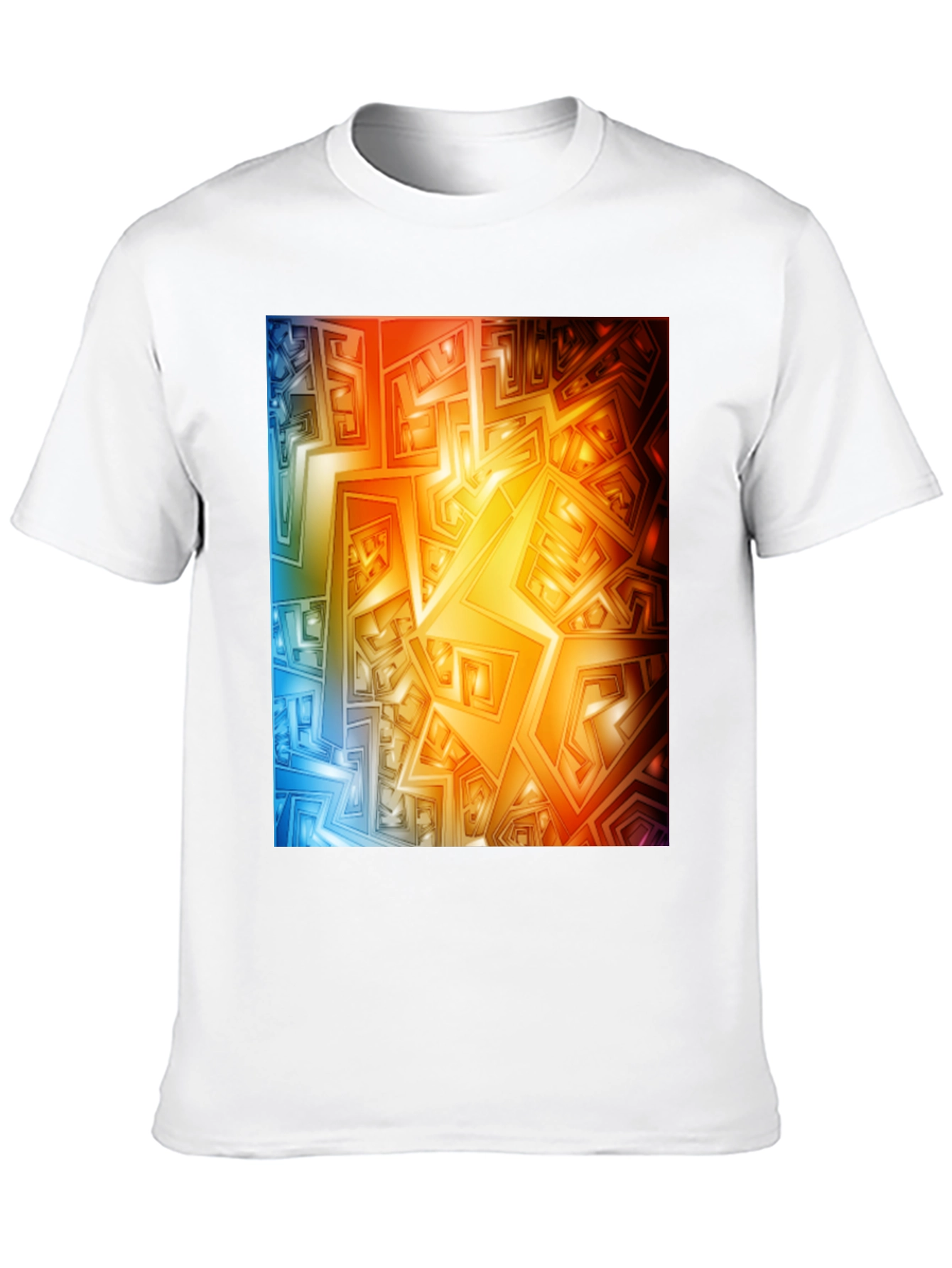 Geometric Abstract Art Graphic Tee - Black