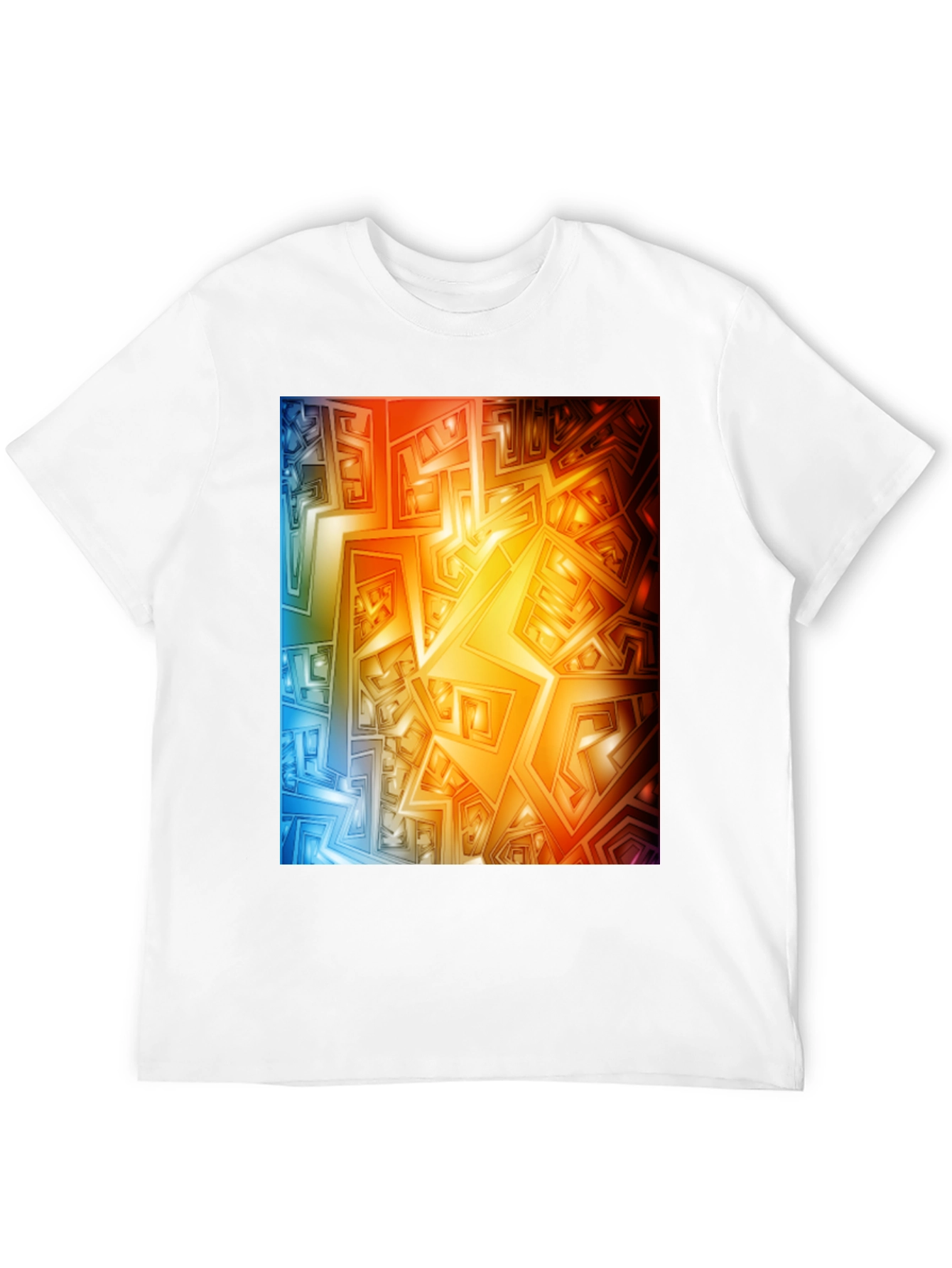 Geometric Abstract Art Graphic Tee - Black
