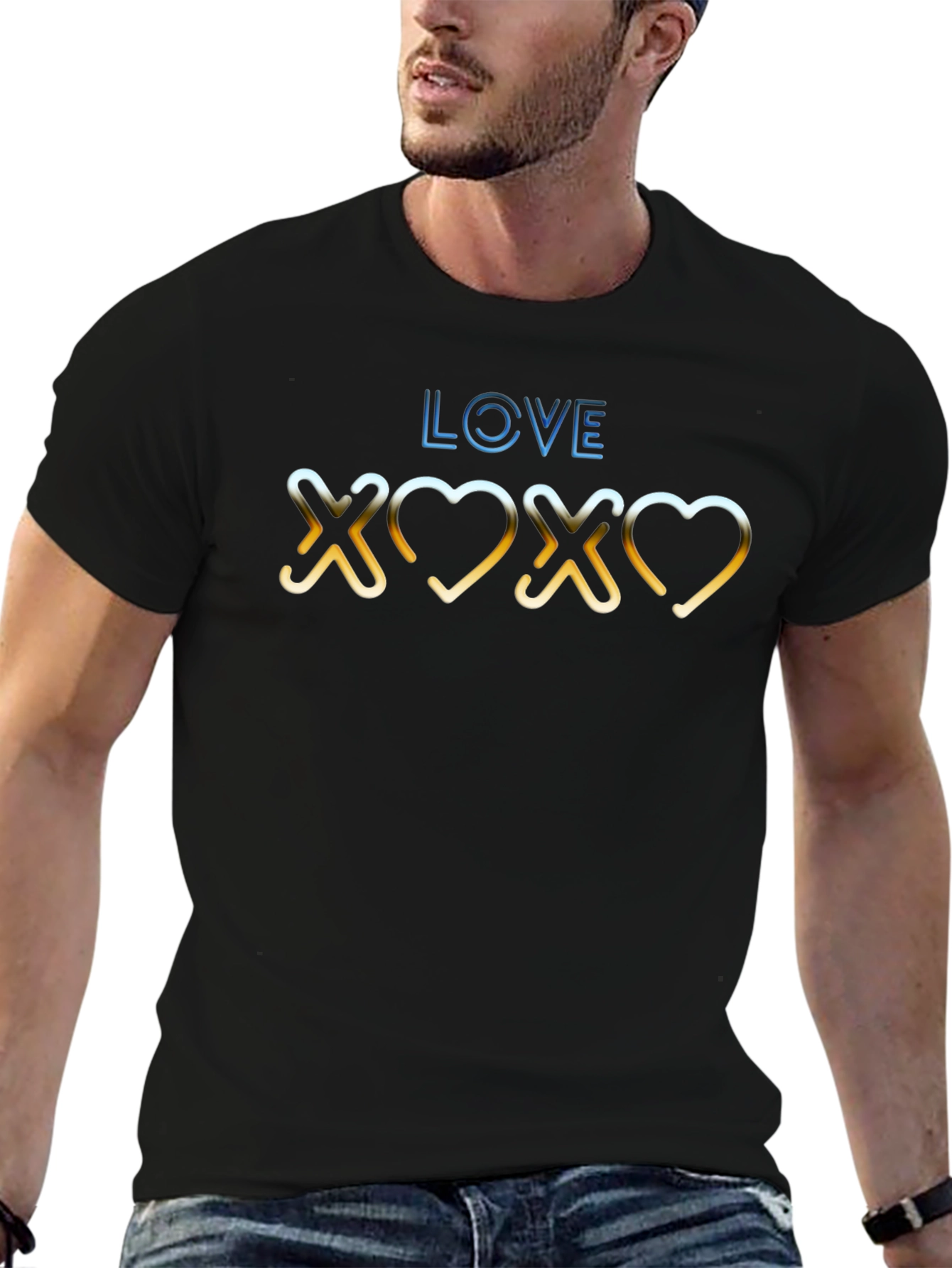 Love XOXO Graphic Black T-Shirt