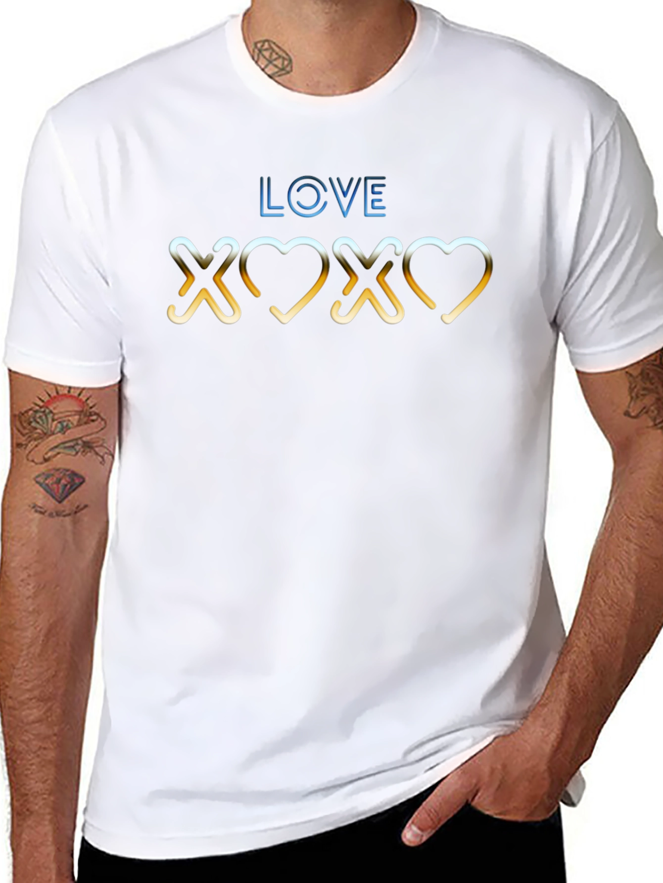 Love XOXO Graphic Black T-Shirt