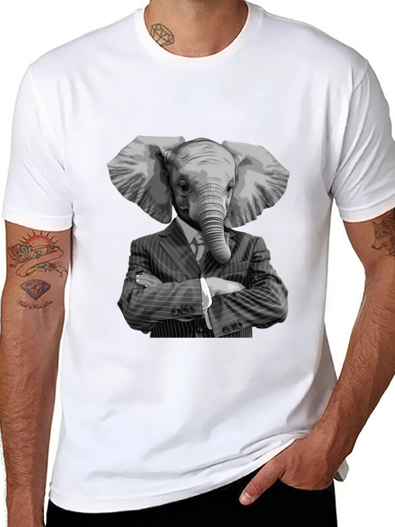 Elephant Suit T-Shirt - Unique Graphic Tee