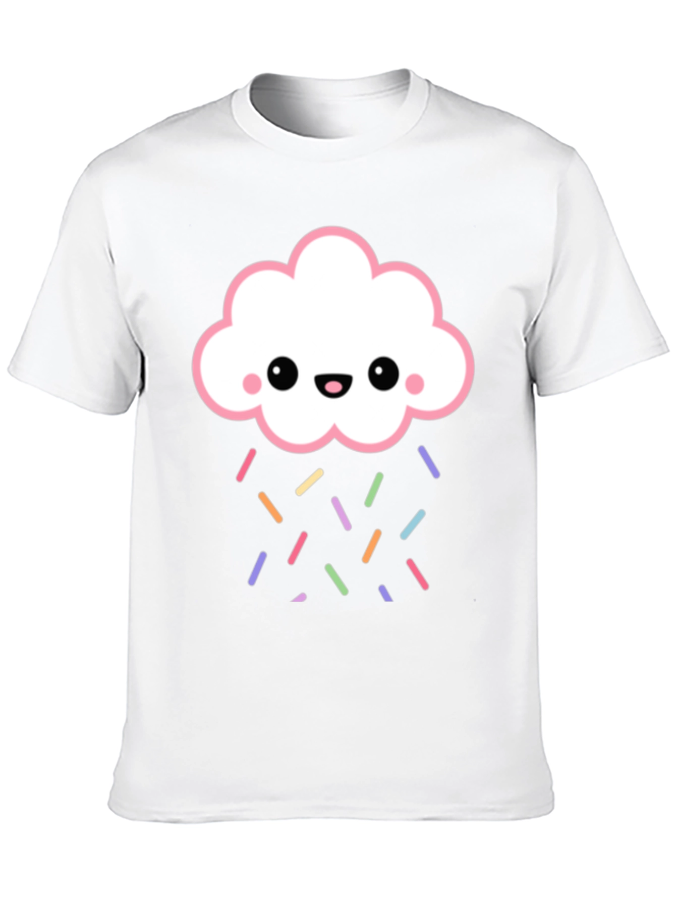 Cute Cloud Sprinkles Black T-Shirt