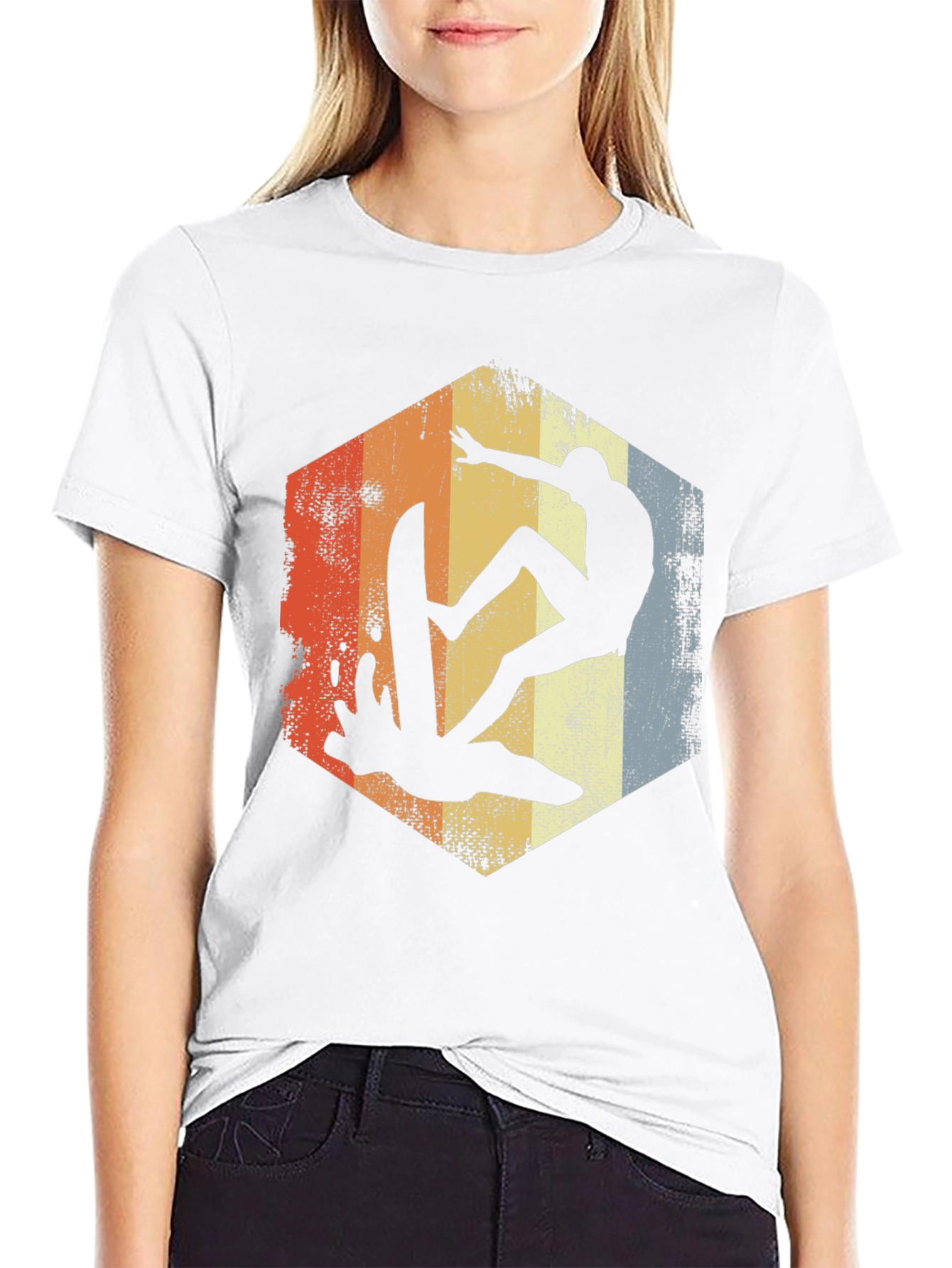 Retro Surfer Graphic Tee - Black Cotton