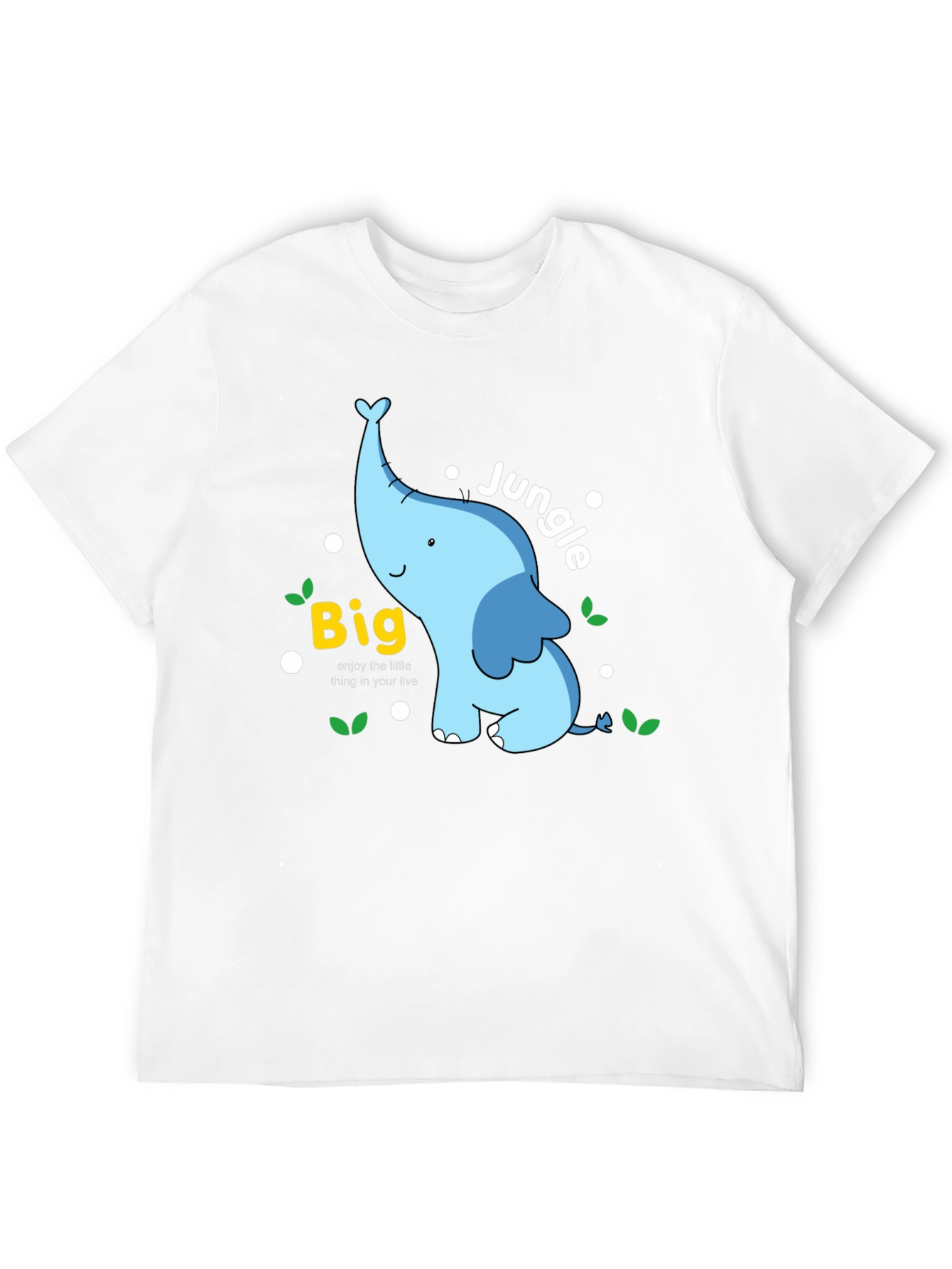 Big Jungle Blue Elephant Graphic T-Shirt