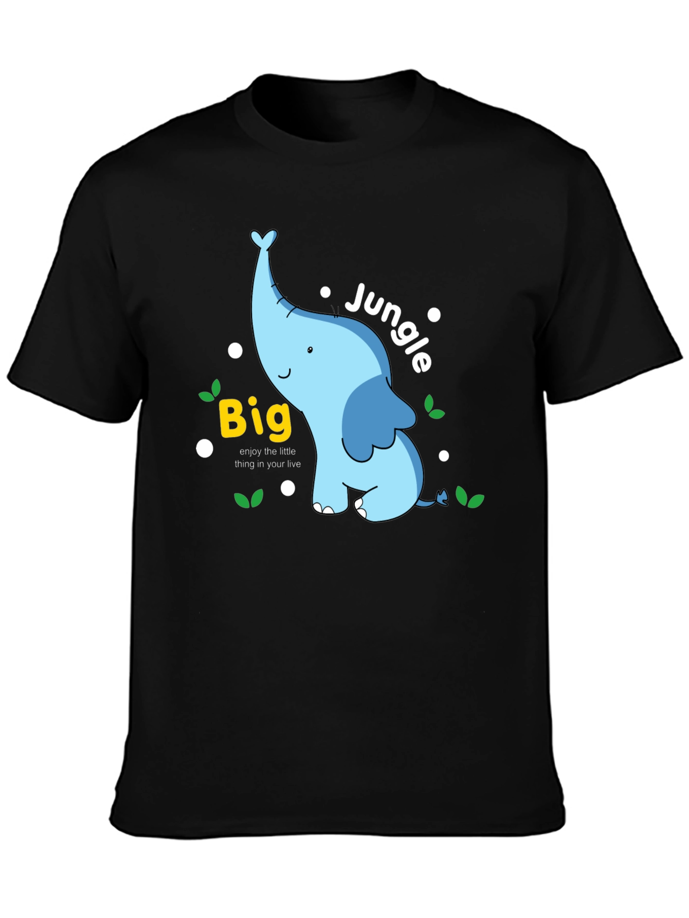 Big Jungle Blue Elephant Graphic T-Shirt