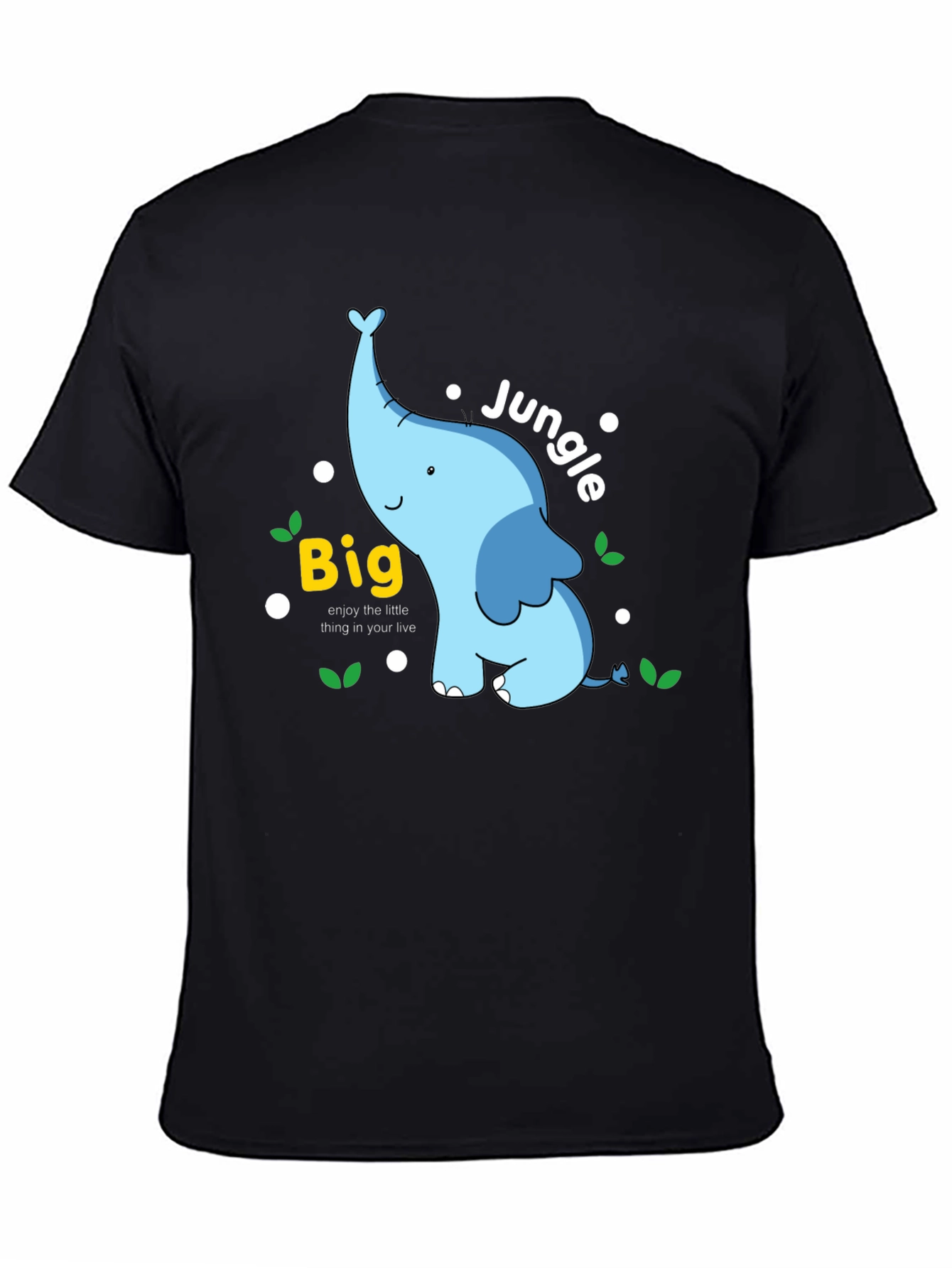Big Jungle Blue Elephant Graphic T-Shirt