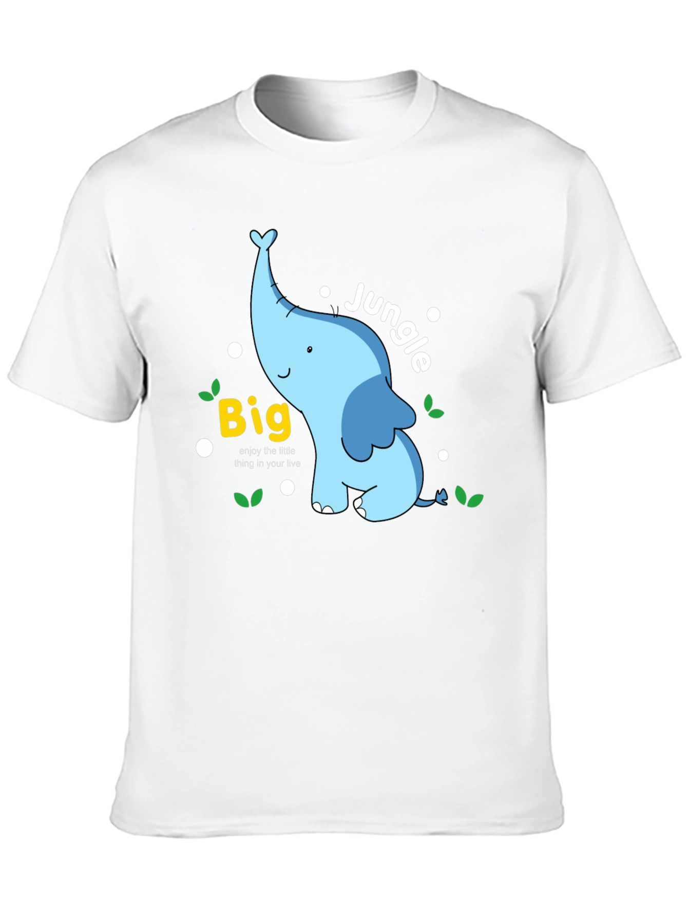 Big Jungle Blue Elephant Graphic T-Shirt