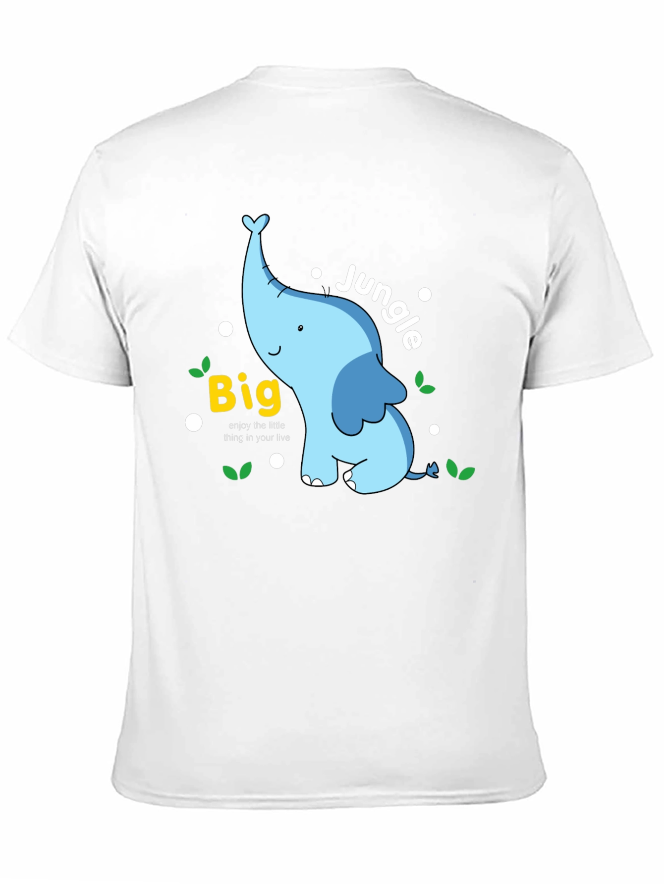 Big Jungle Blue Elephant Graphic T-Shirt