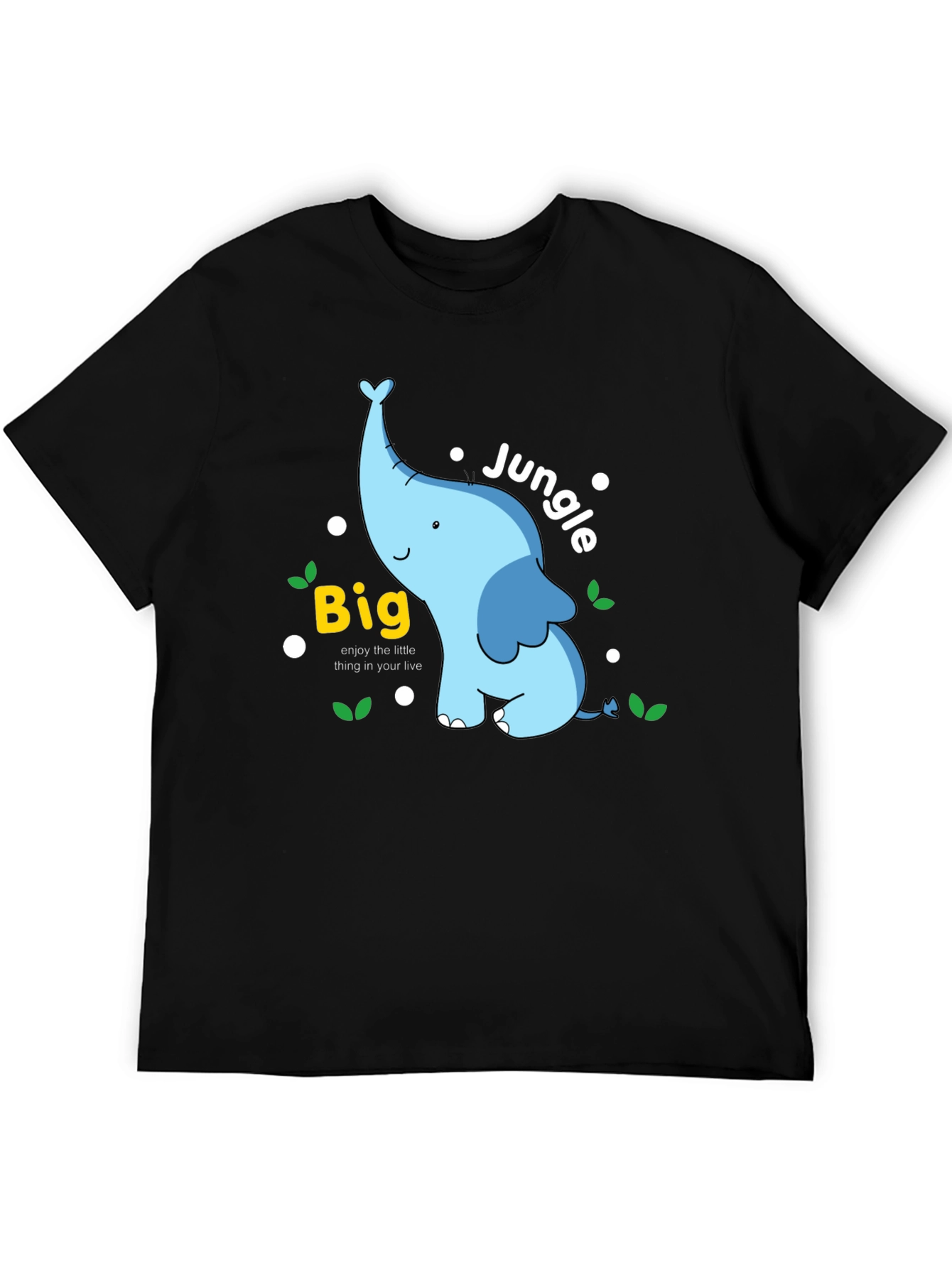 Big Jungle Blue Elephant Graphic T-Shirt