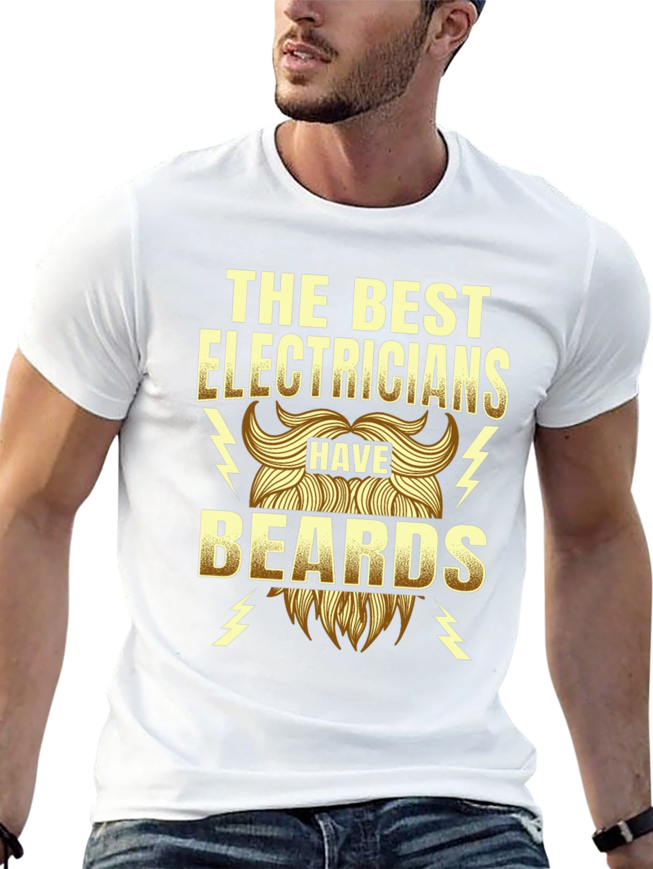 Electrician Beard T-Shirt - Funny Gift Tee