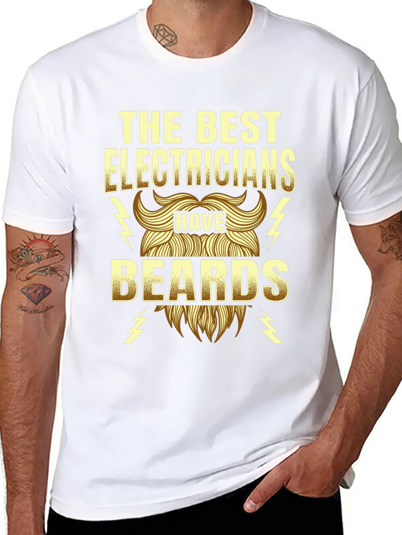 Electrician Beard T-Shirt - Funny Gift Tee