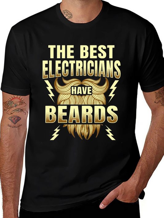Electrician Beard T-Shirt - Funny Gift Tee