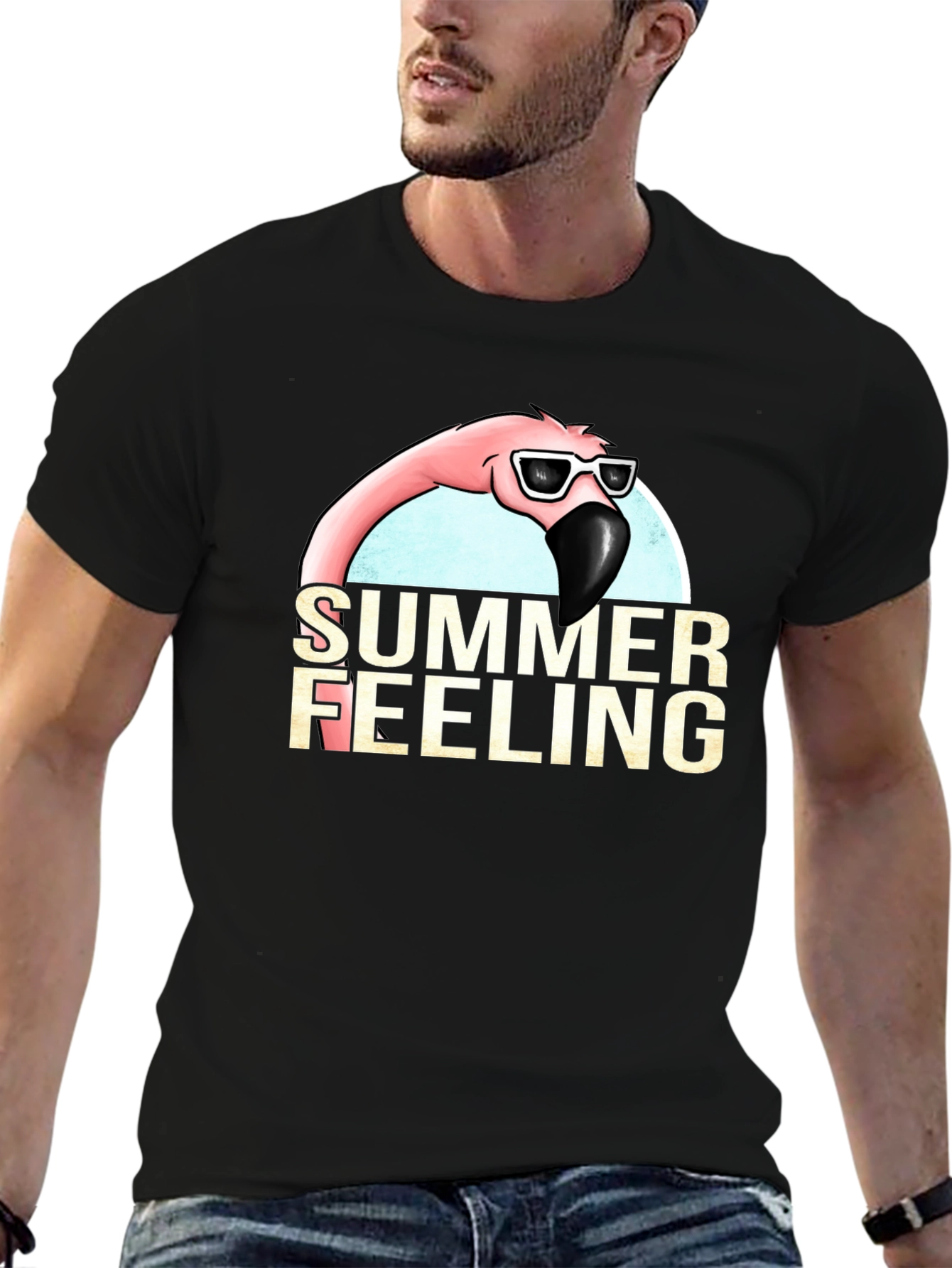 Summer Feeling Flamingo Graphic T-Shirt