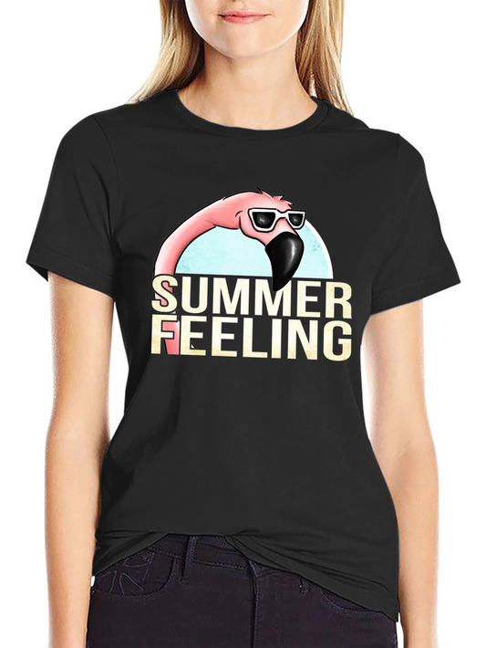 Summer Feeling Flamingo Graphic T-Shirt
