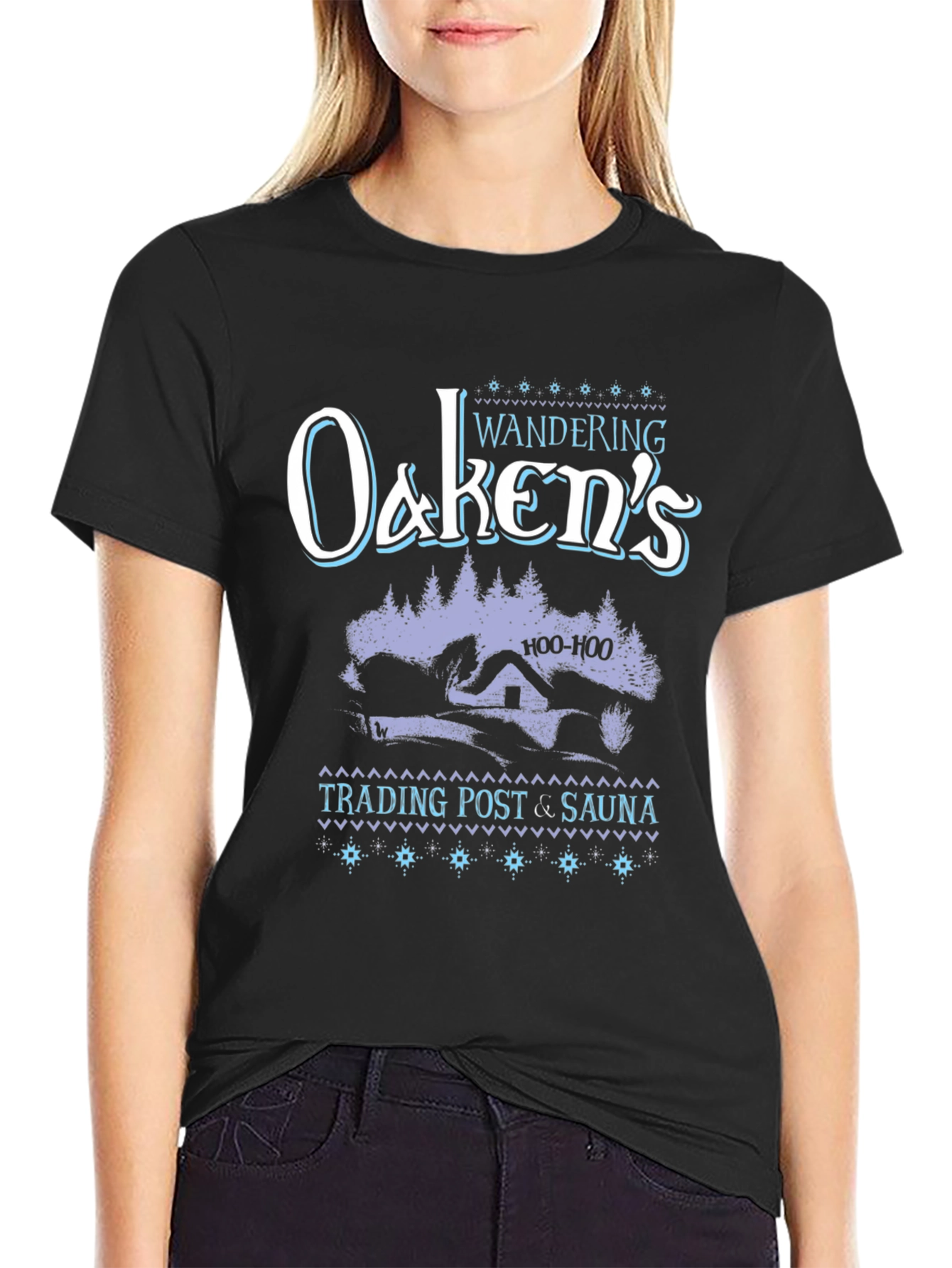 Wandering Oakens Trading Post & Sauna Black T-Shirt