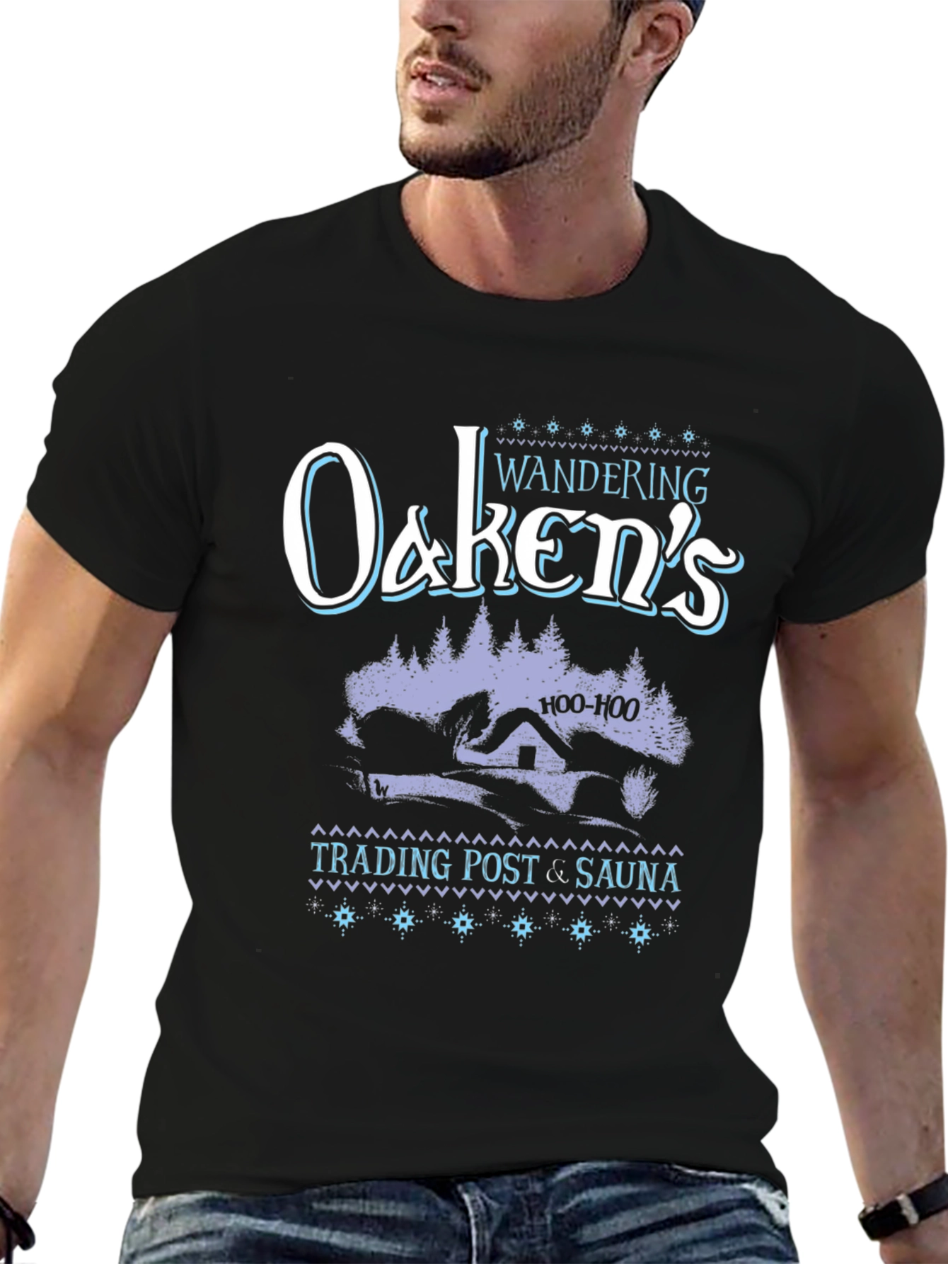 Wandering Oakens Trading Post & Sauna Black T-Shirt