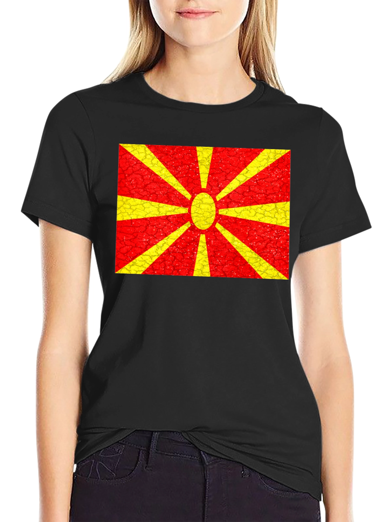 Macedonia Flag T-Shirt - Black Unique Design