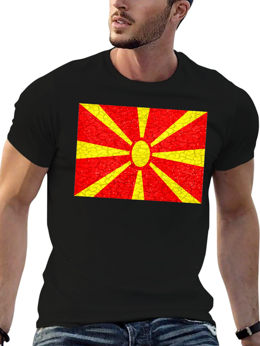 Macedonia Flag T-Shirt - Black Unique Design