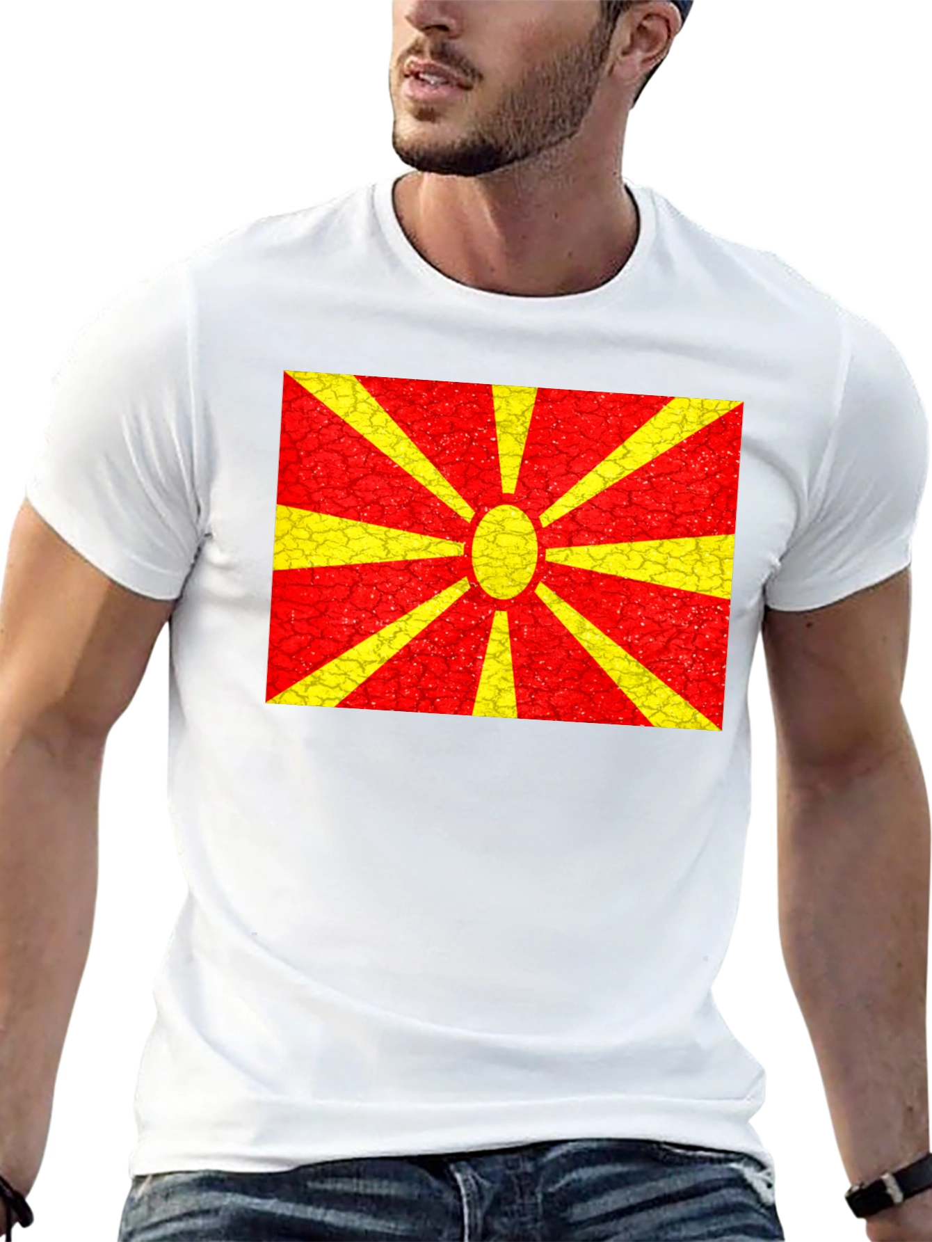Macedonia Flag T-Shirt - Black Unique Design