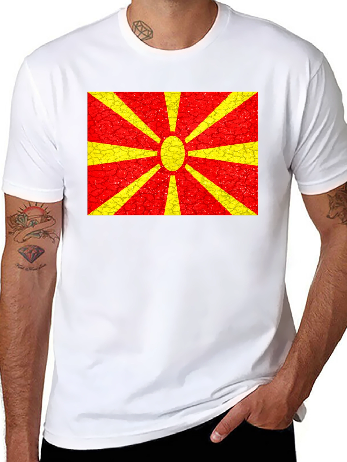 Macedonia Flag T-Shirt - Black Unique Design