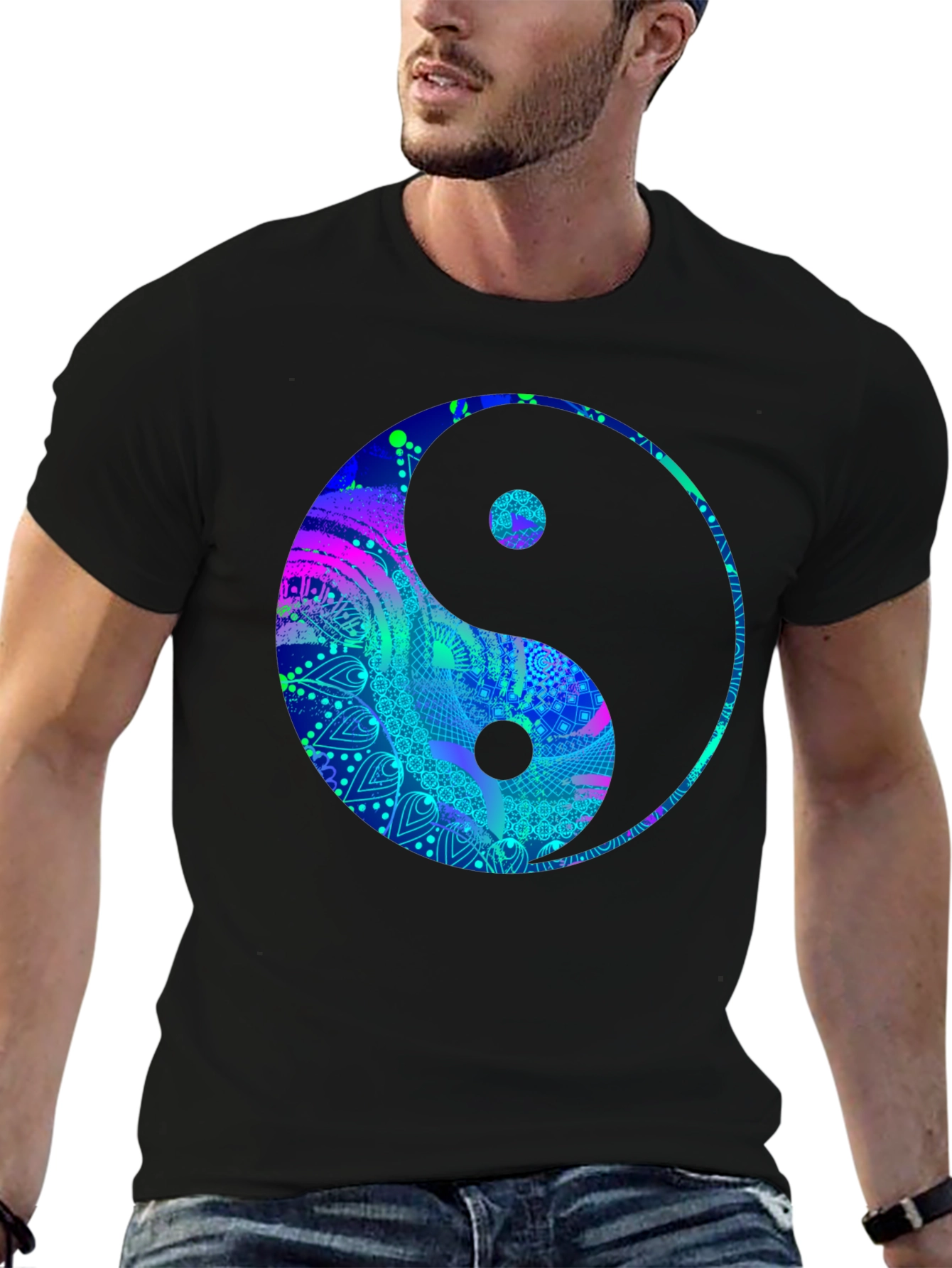 Yin Yang Graphic Tee - Mens Black T-Shirt