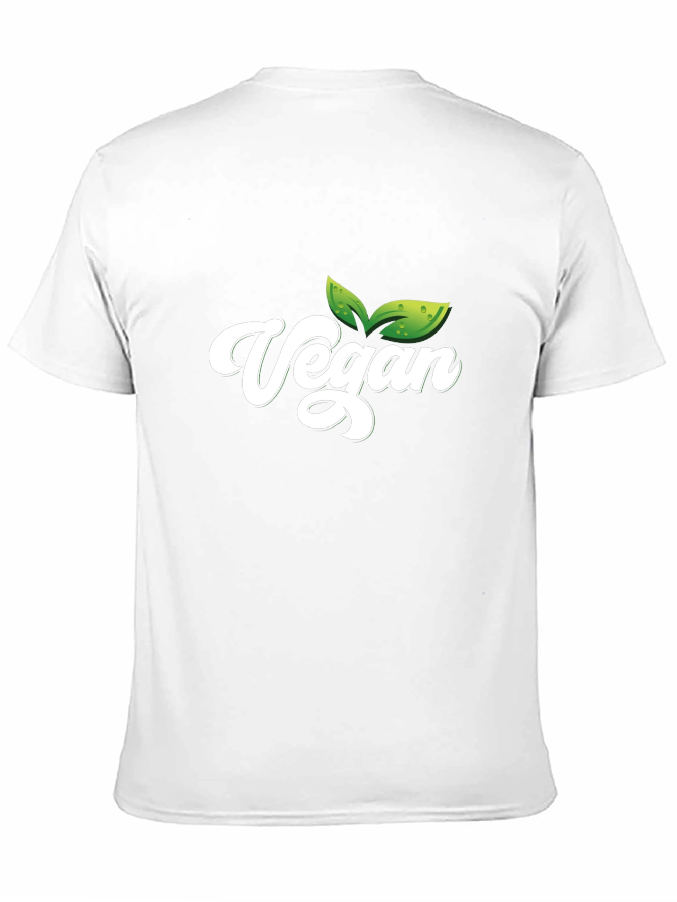 Vegan T-Shirt - Black Cotton Tee with Leaf Graphic
