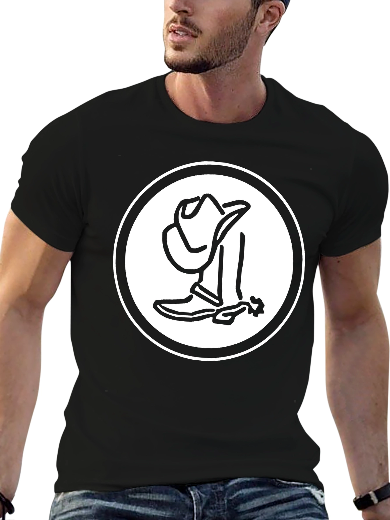 Cowboy Graphic T-Shirt - Black