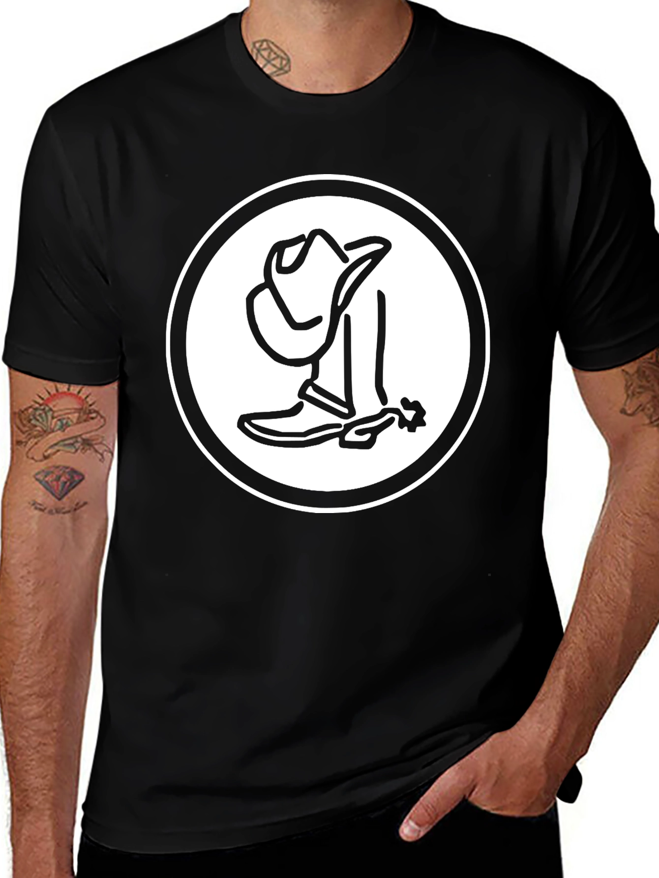 Cowboy Graphic T-Shirt - Black