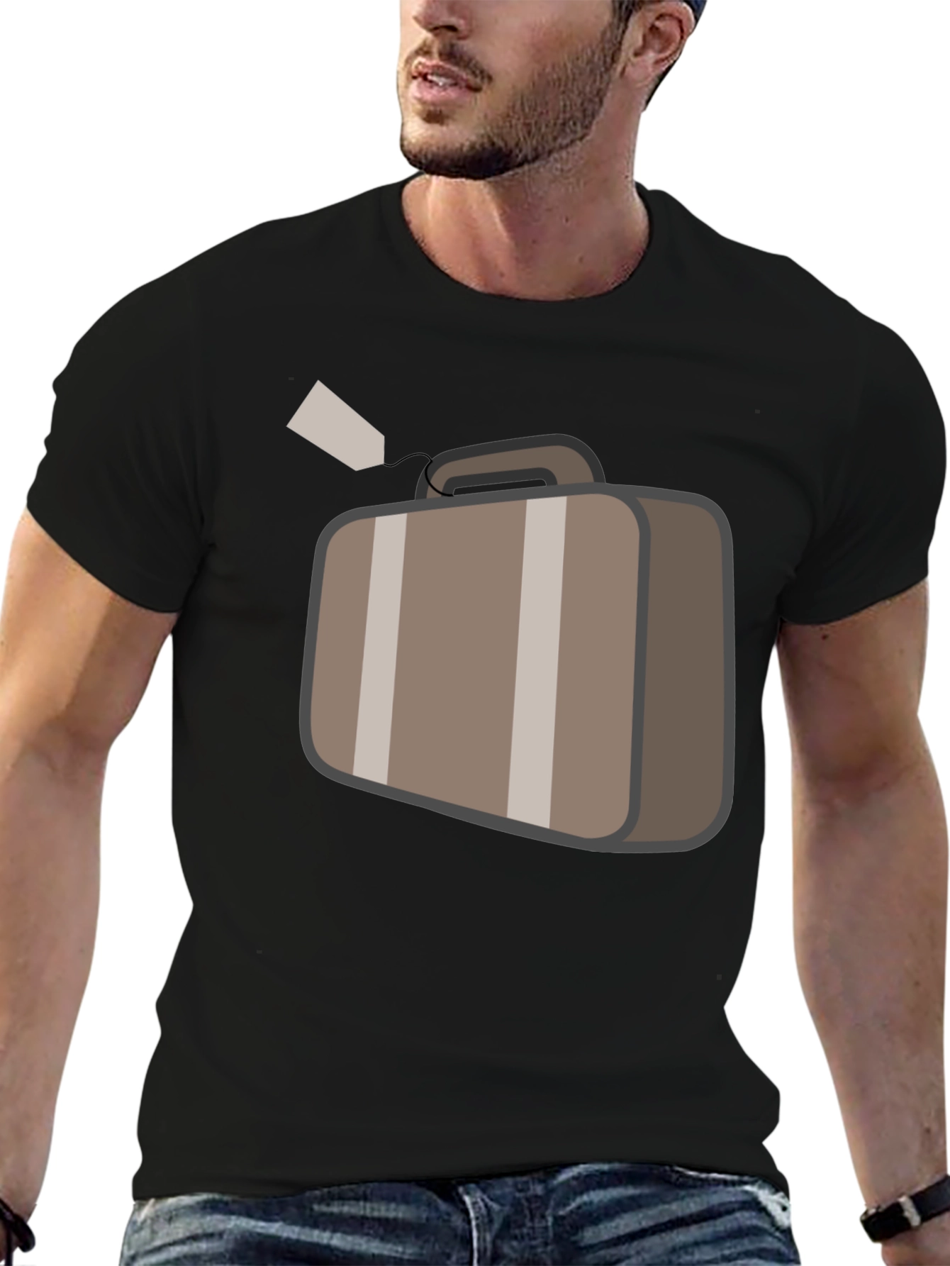 Suitcase Graphic Black T-Shirt Travel Ready