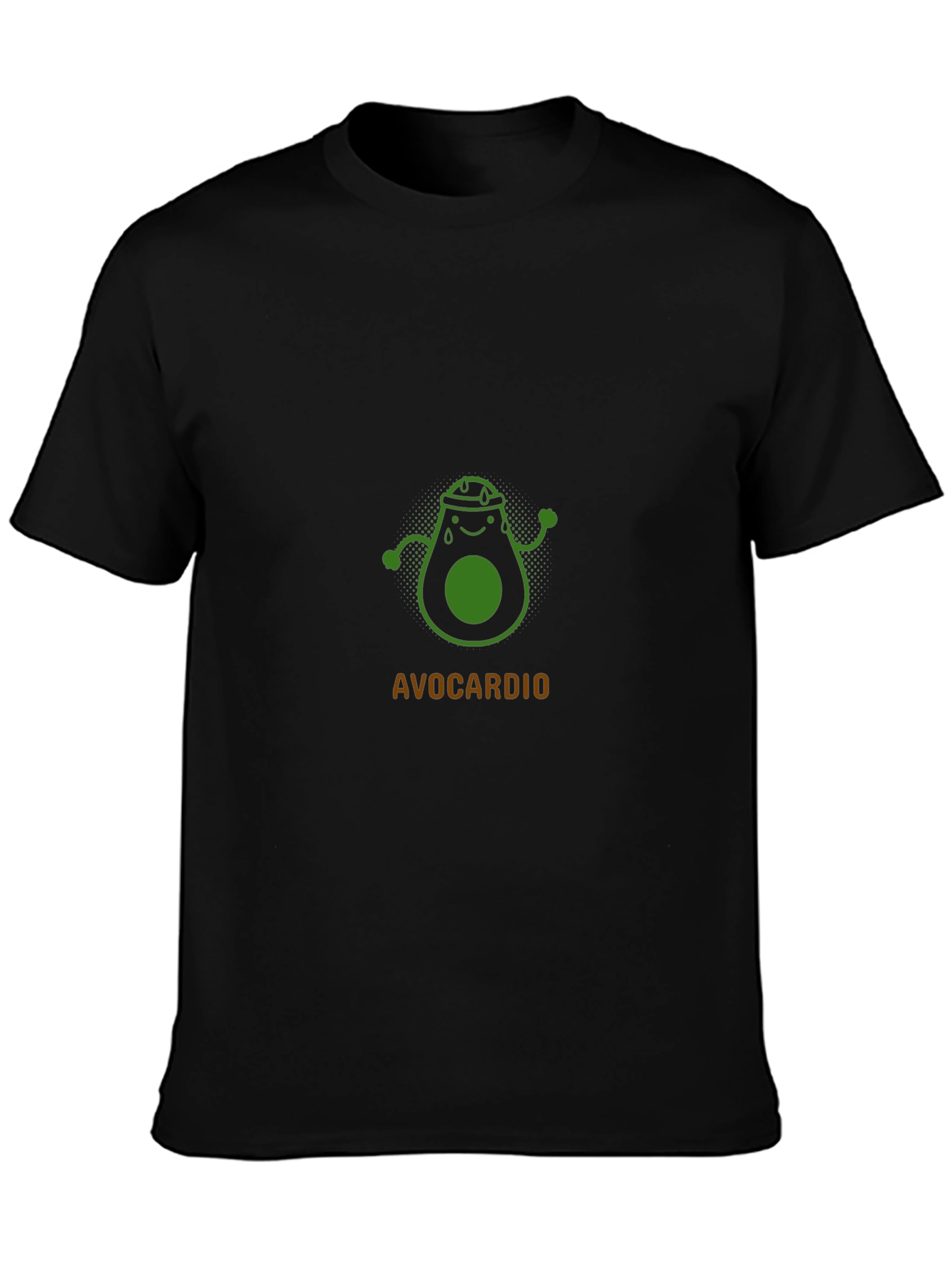 Avocardio Black T-Shirt - Funny Avocado Workout Tee