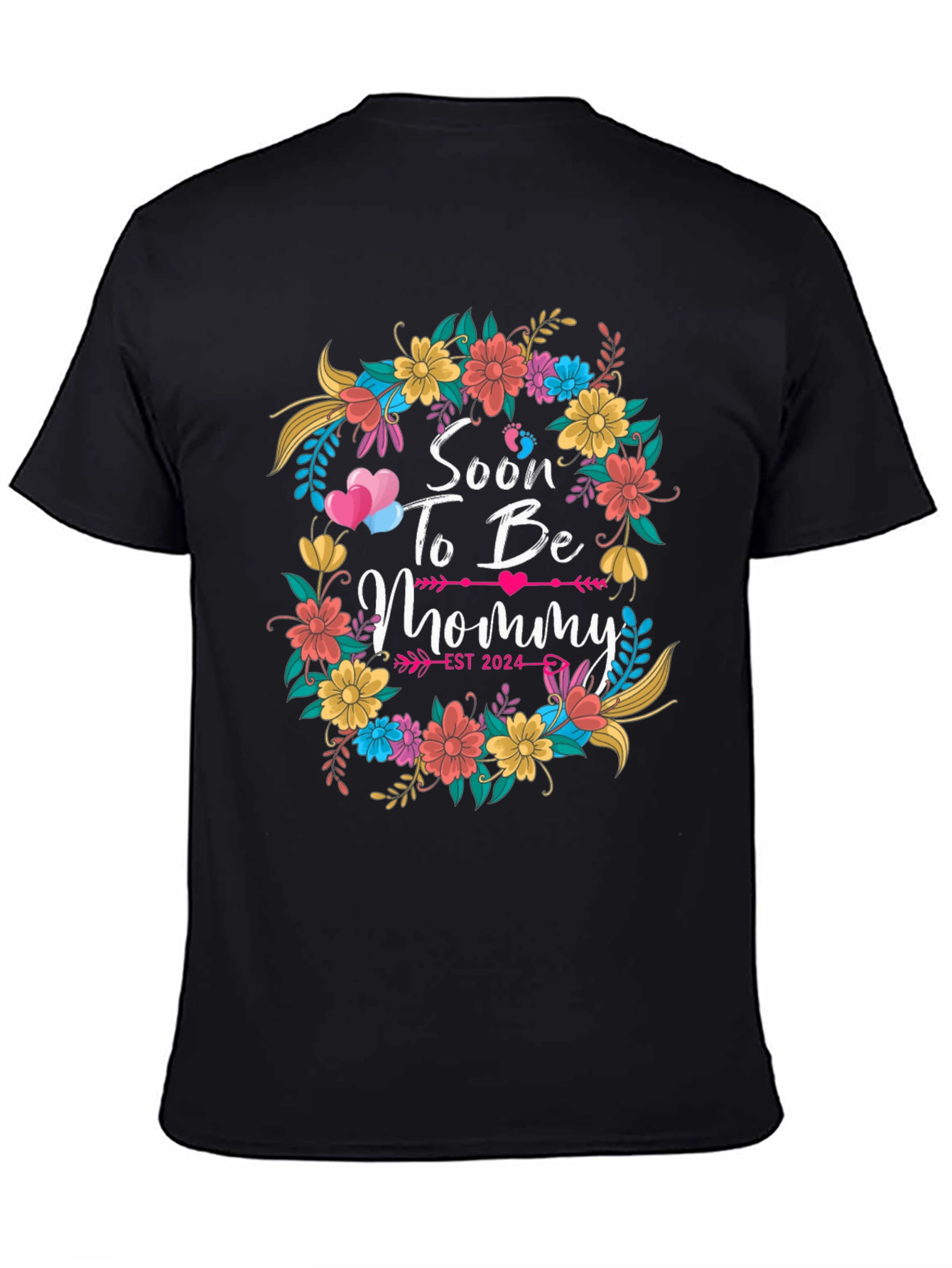 Soon To Be Mommy Est 2024 Floral T-Shirt