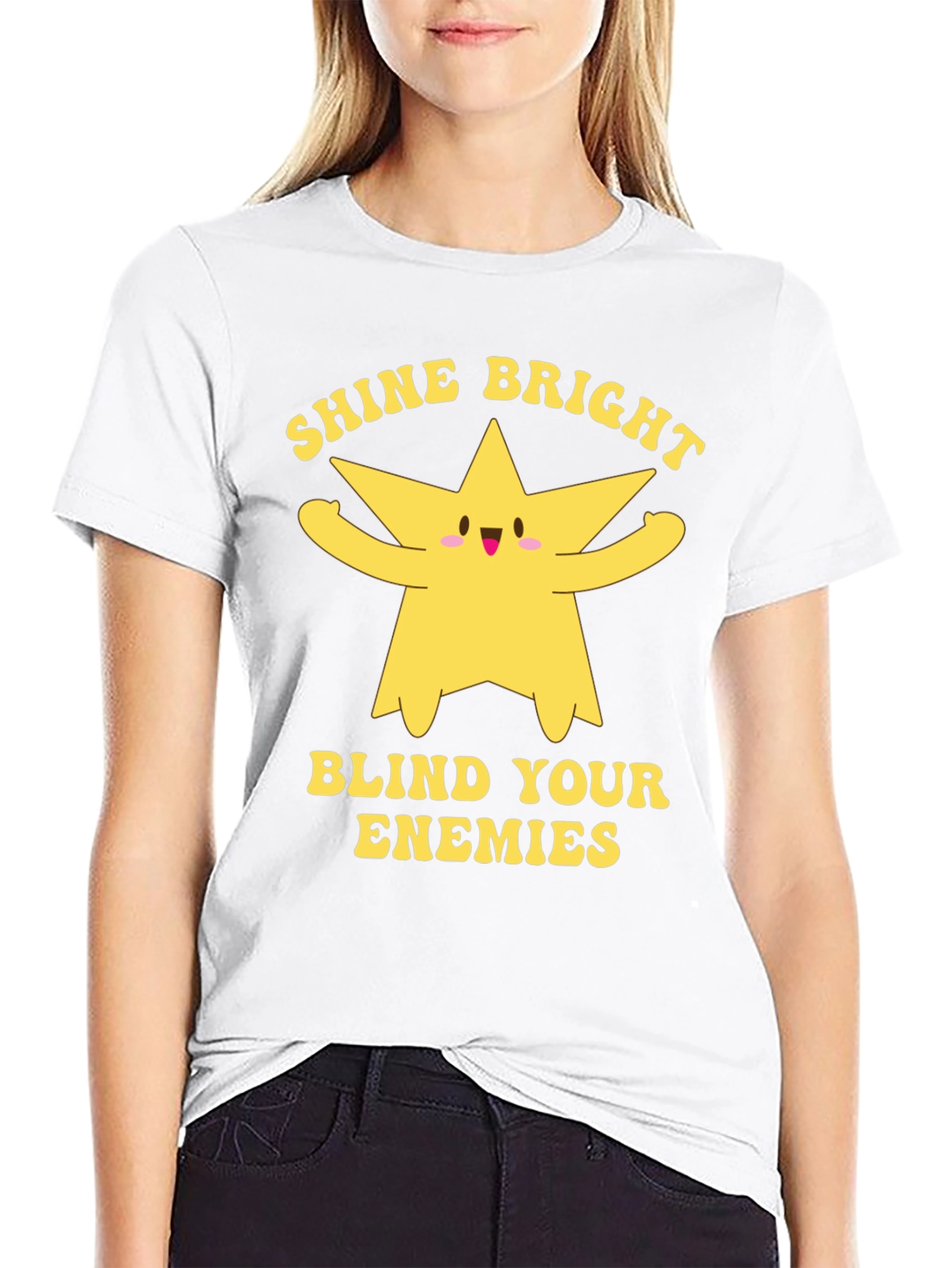 Shine Bright Star Graphic Black T-Shirt