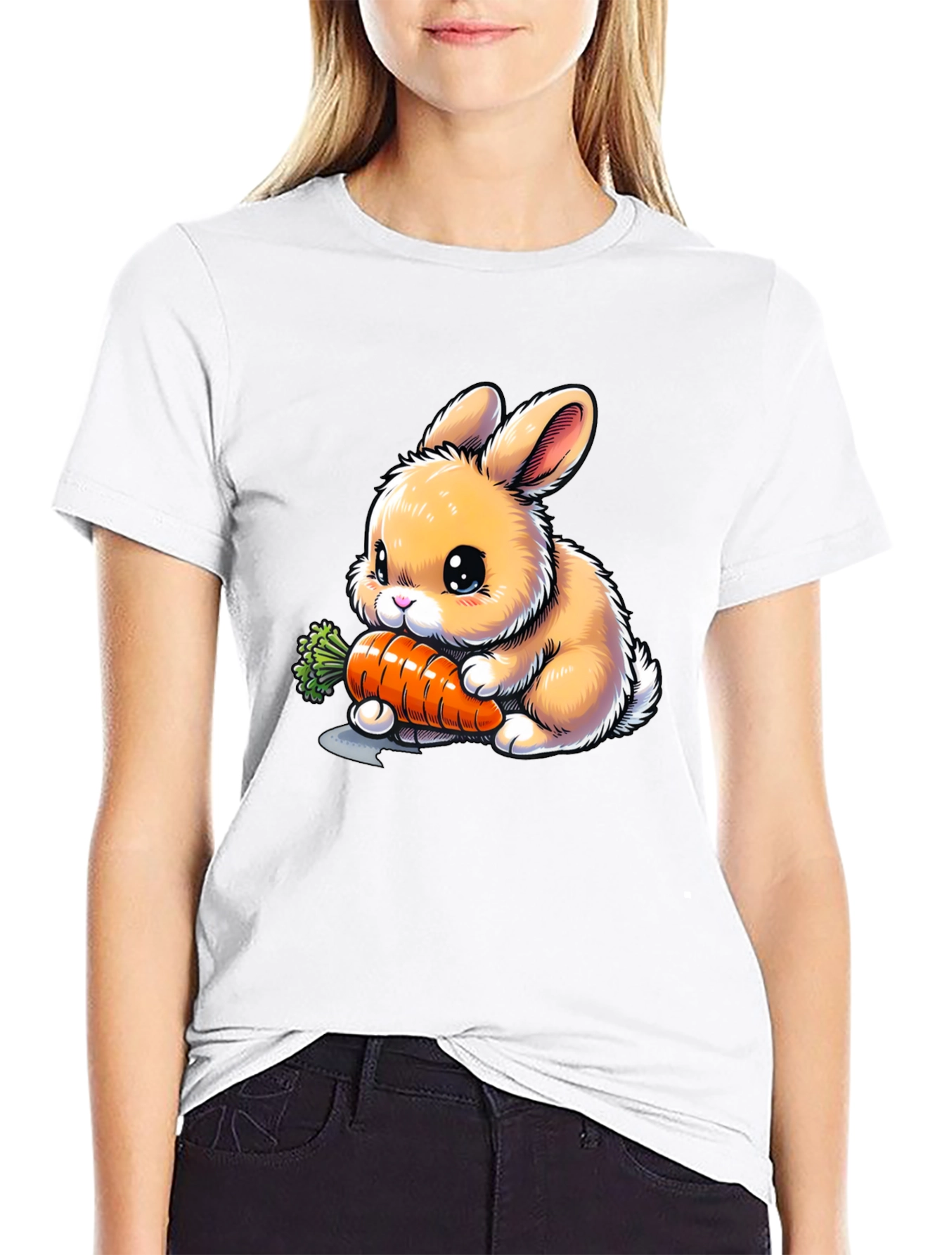 Cute Bunny Carrot Graphic Tee