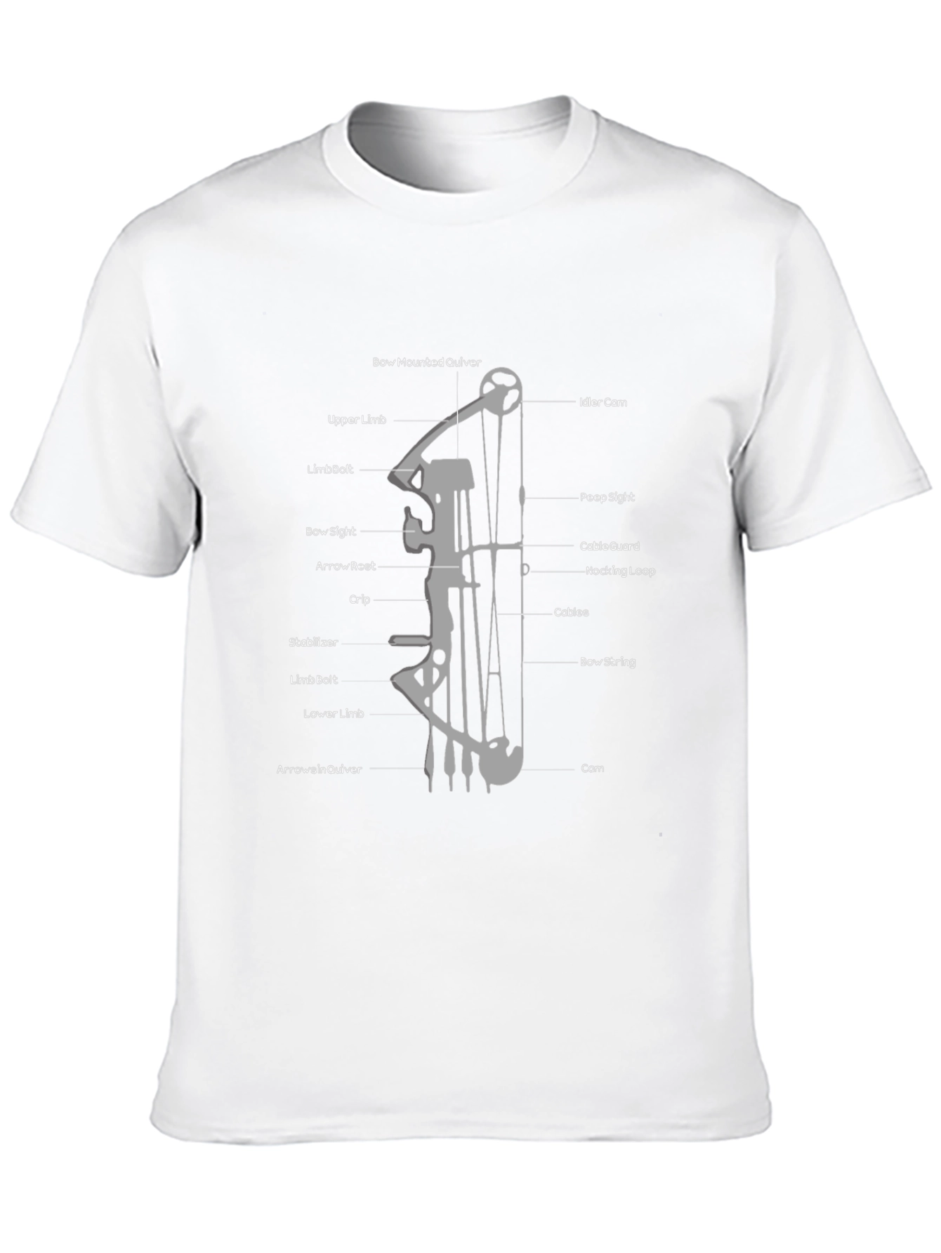 Archery Bow Diagram Black T-Shirt