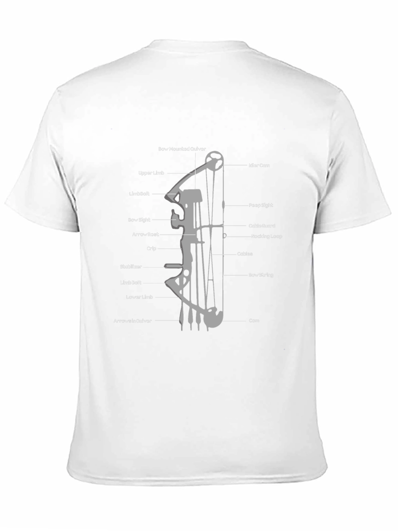 Archery Bow Diagram Black T-Shirt