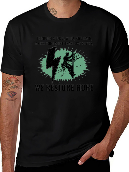 Lineman T-Shirt: Restore Power Restore Hope